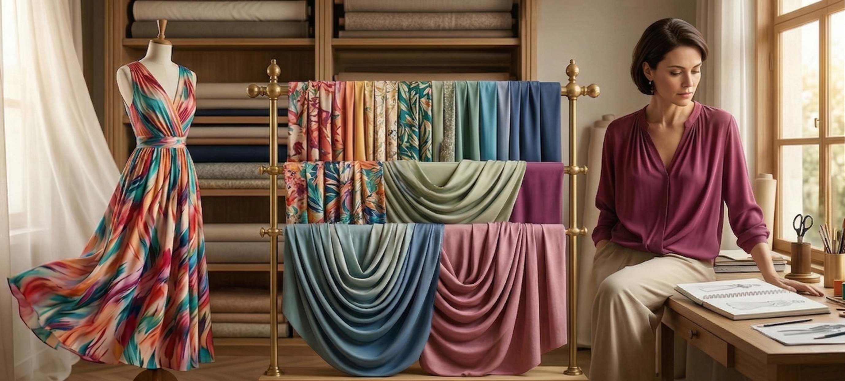 Viscose draped fabric