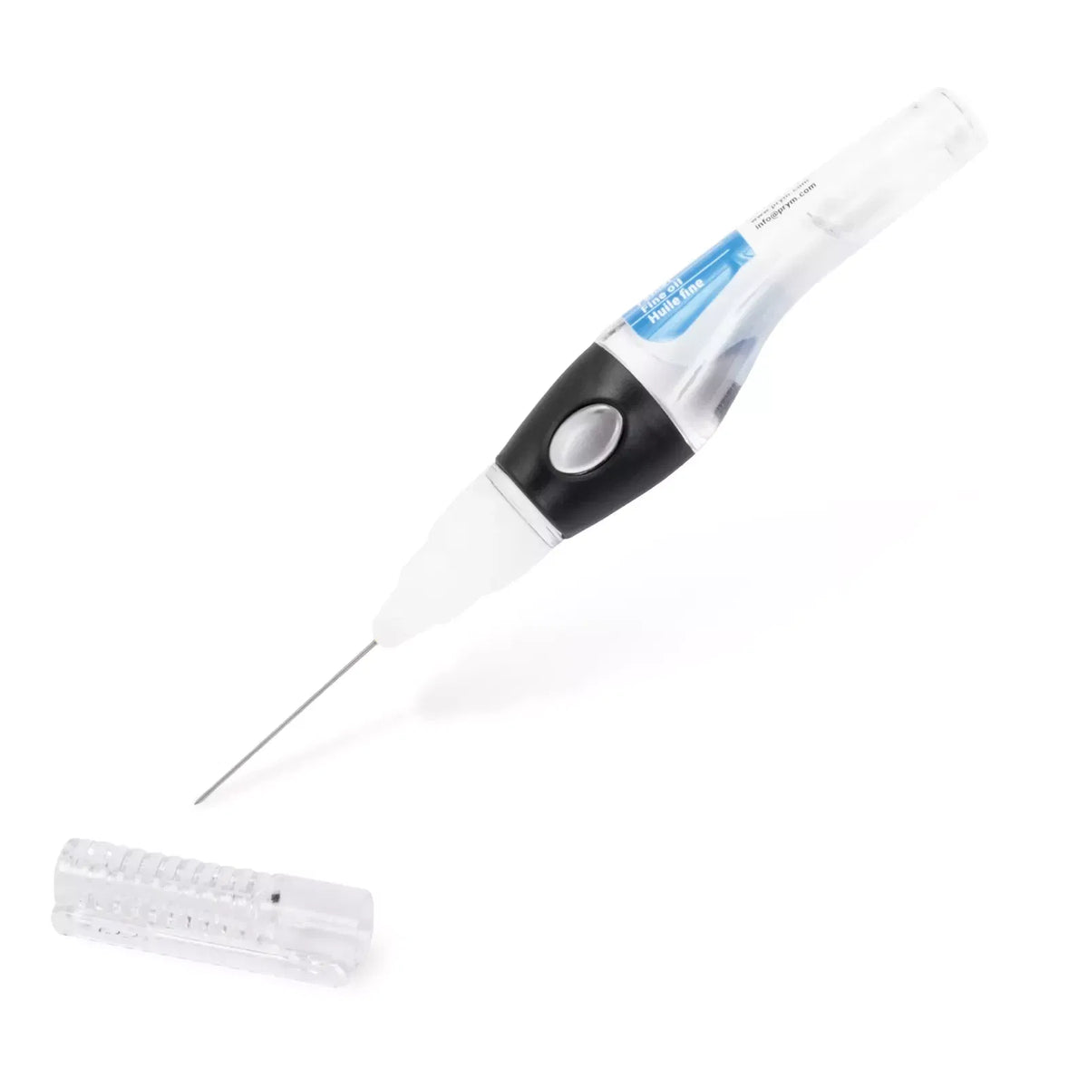 Prym fine oil pen with transparent body and anti-slip grip.