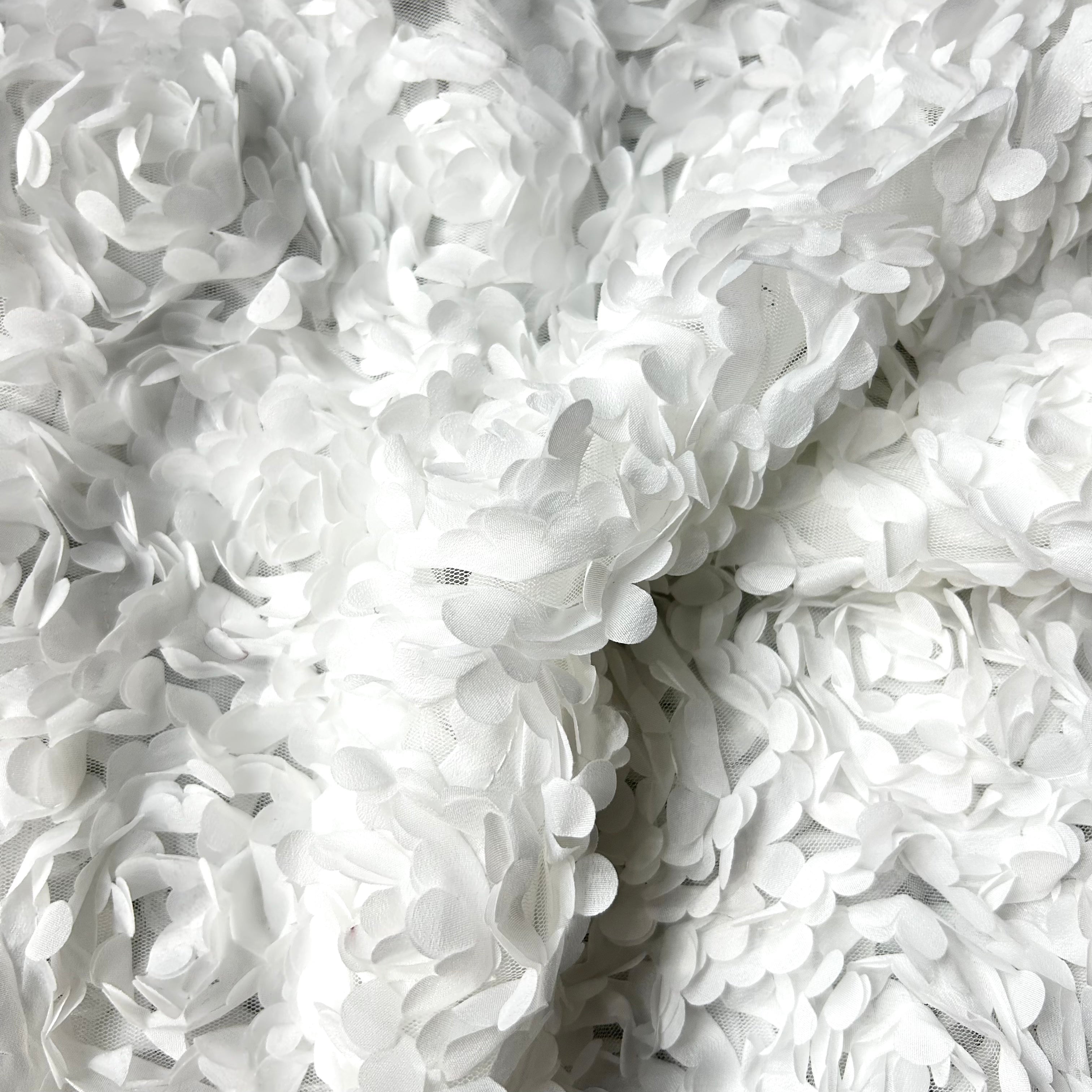 Close-up of white textured fabric