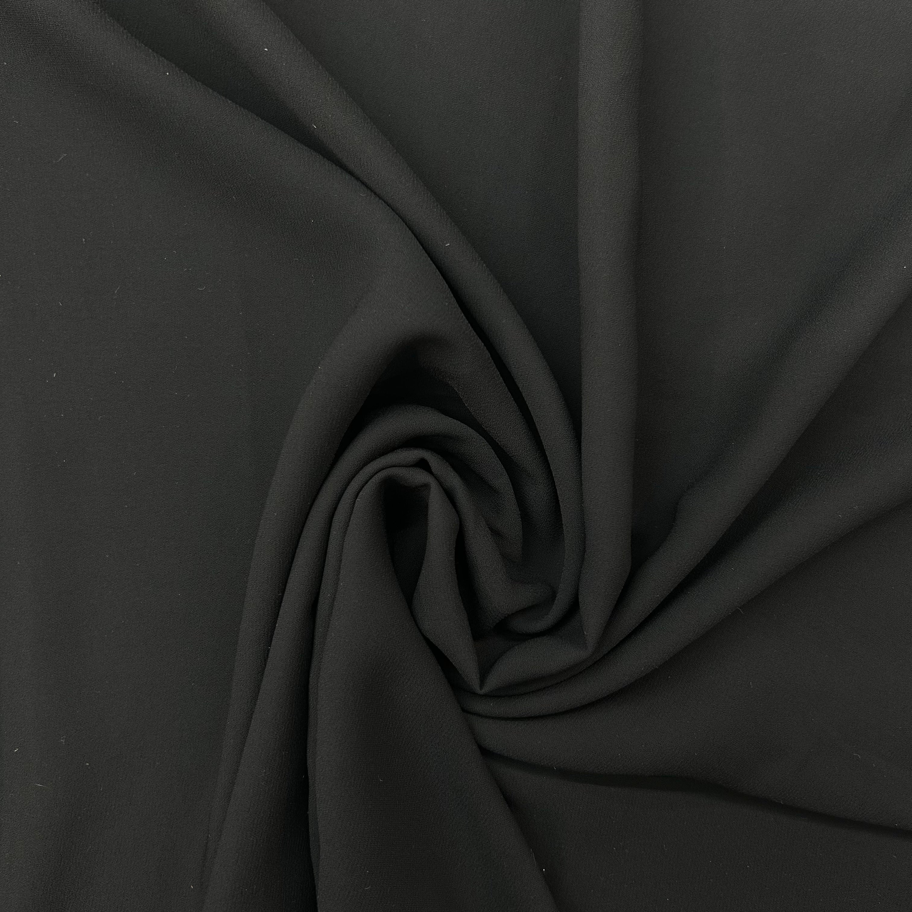 Close-up of black fabric with a visible crease