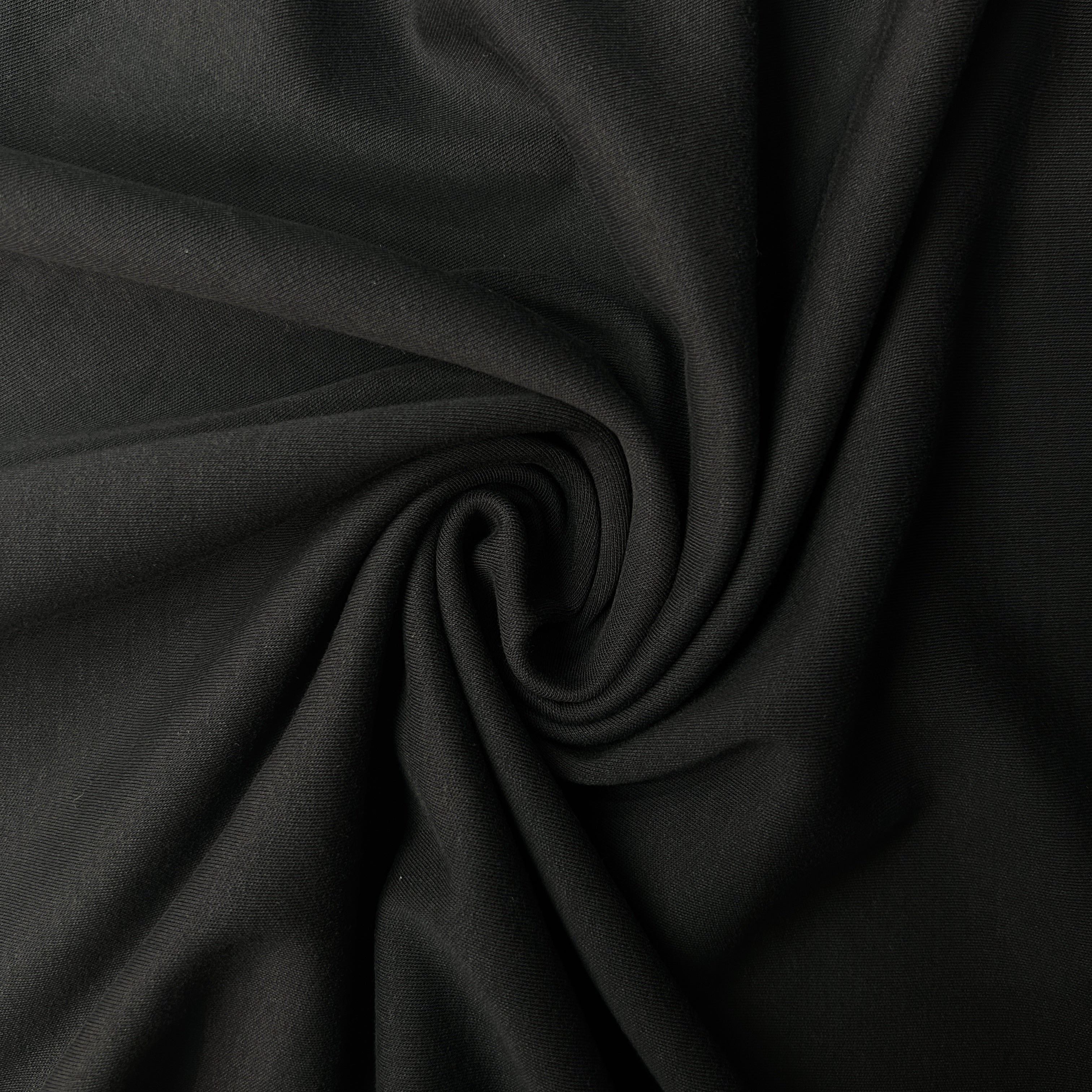 Close-up of dark gray fabric with folds