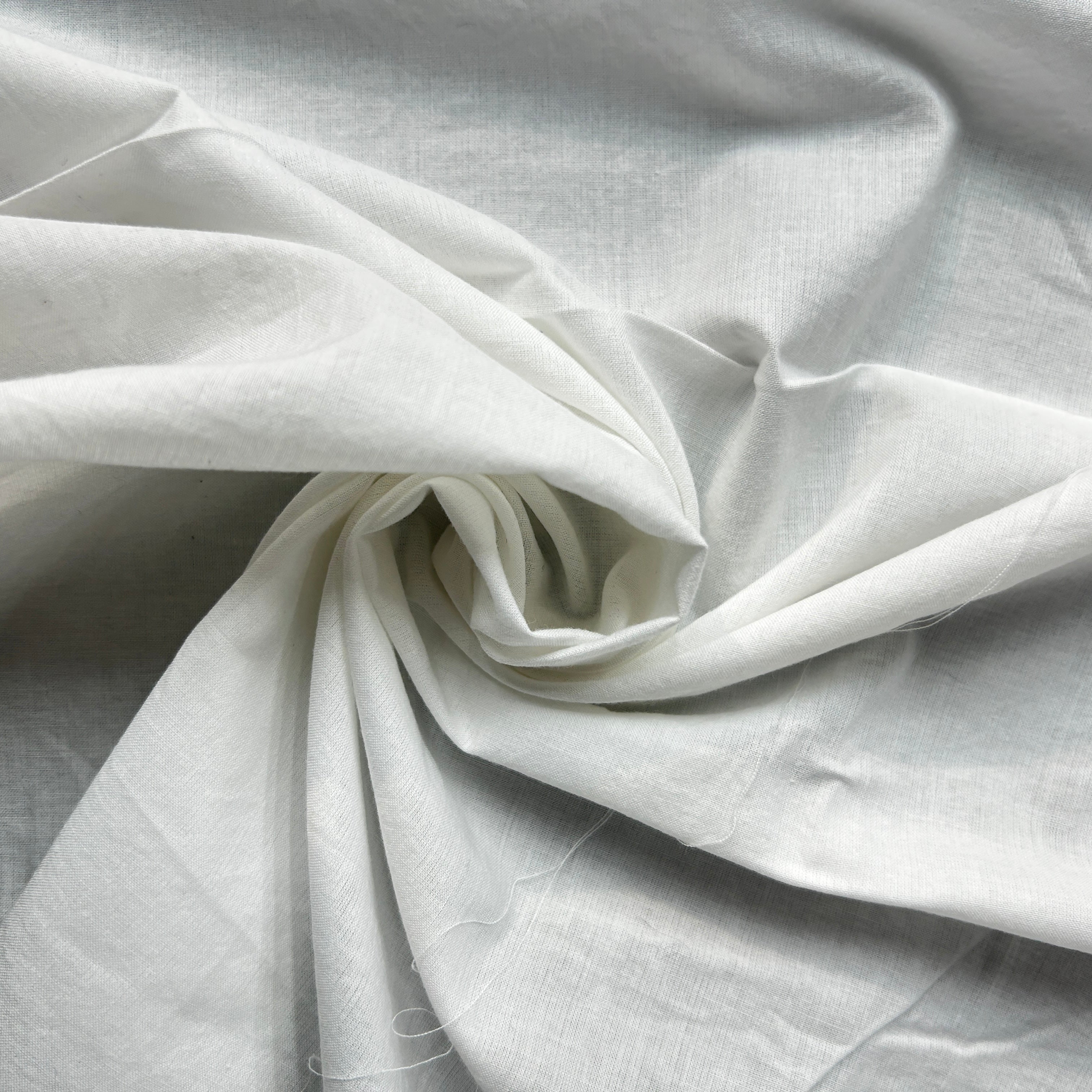 Close-up of white fabric with folds