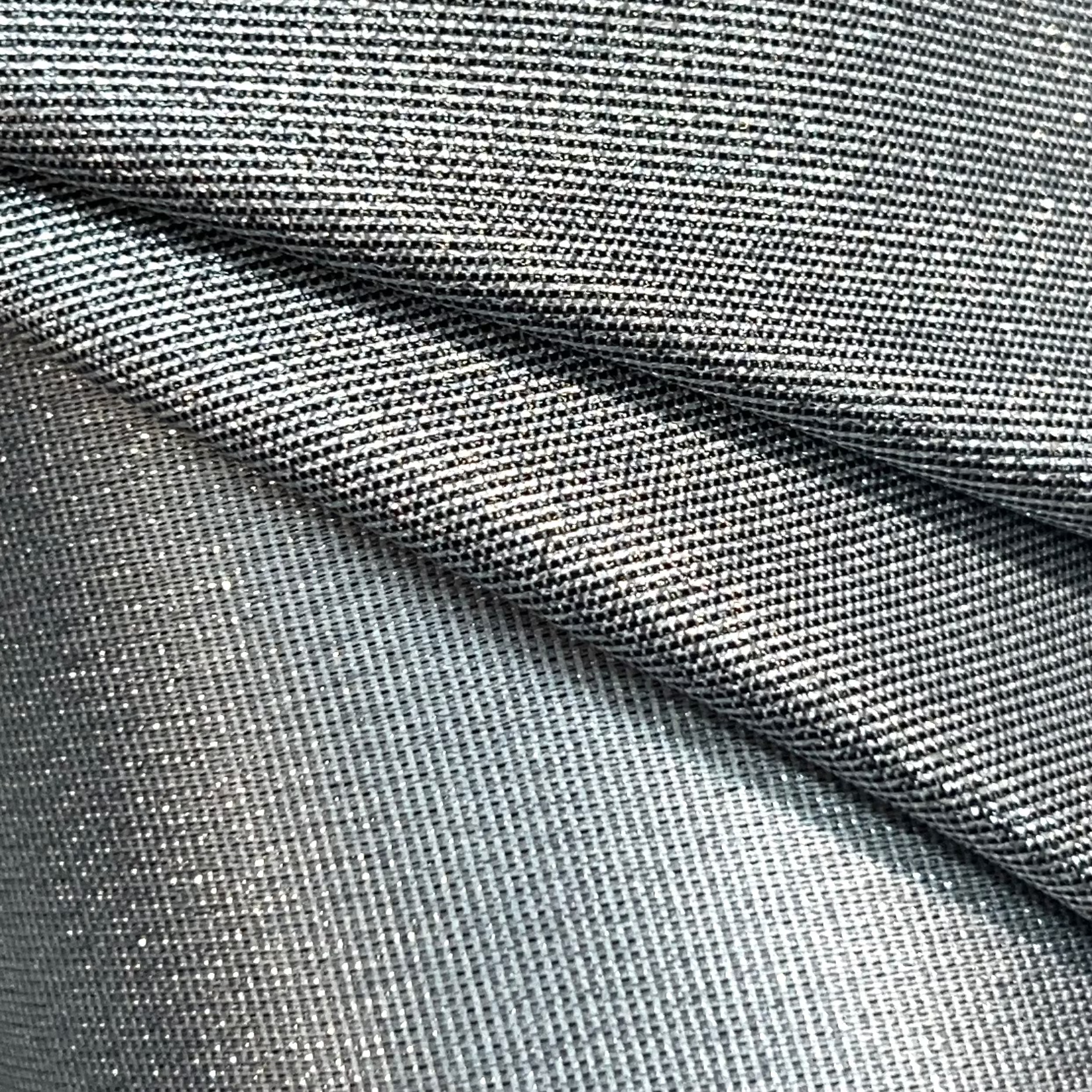 Metallic Fabric Gold Silver Black Luminous Sheen | AE030 AI/16553