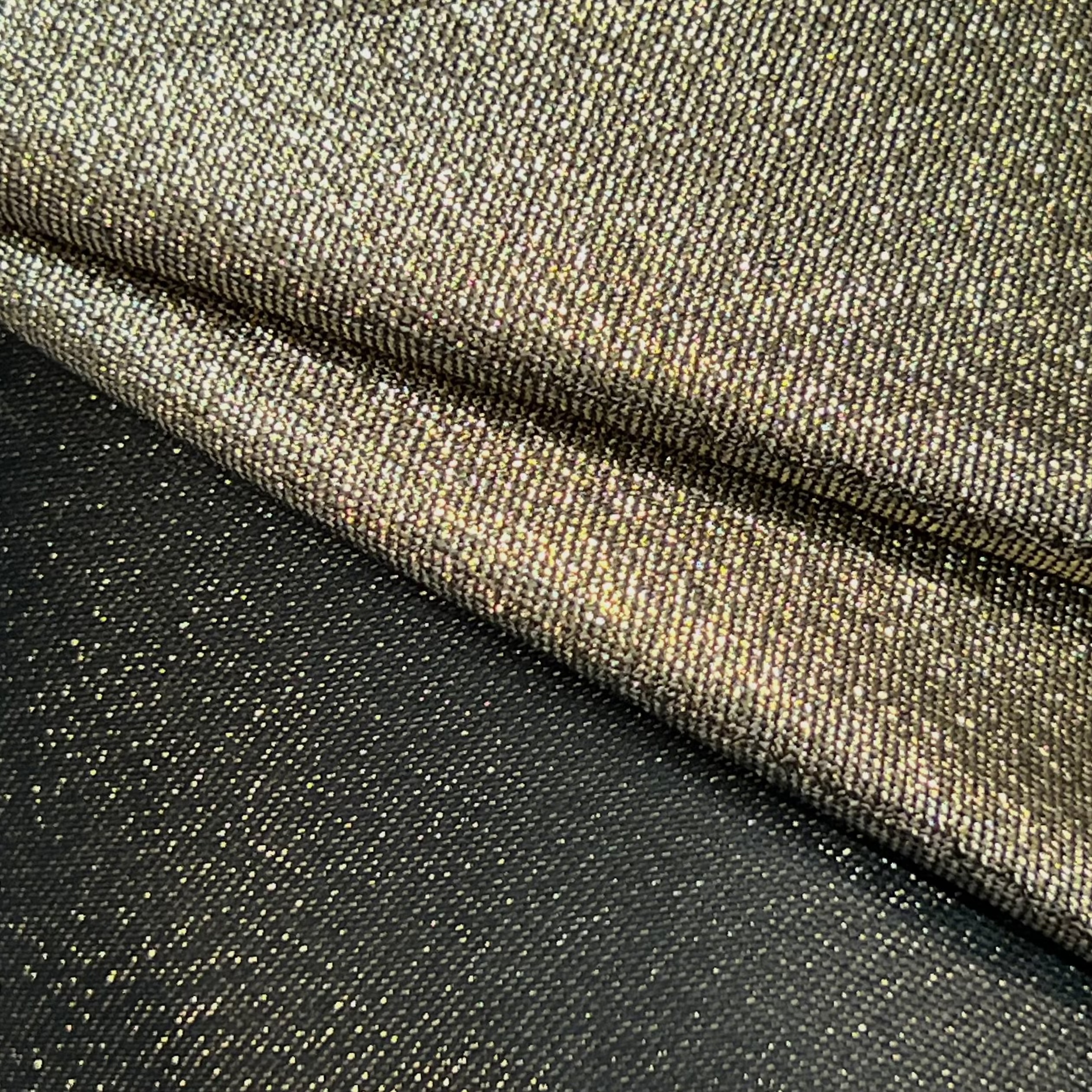 Metallic Fabric Gold Silver Black Luminous Sheen | AE030 AI/16553
