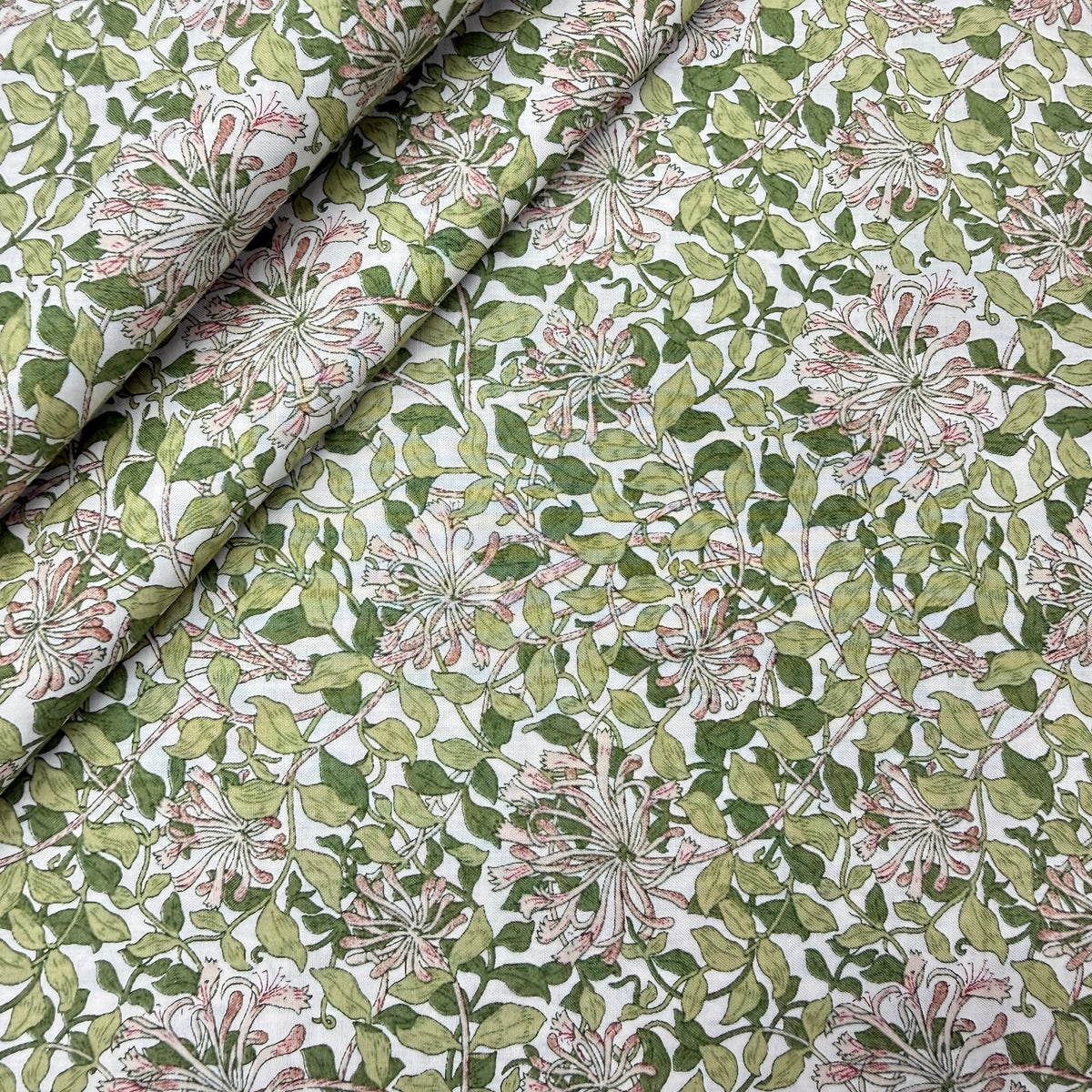 Pima Cotton Lawn Print Green , 140cm Width | PHA113-SI0305/A
