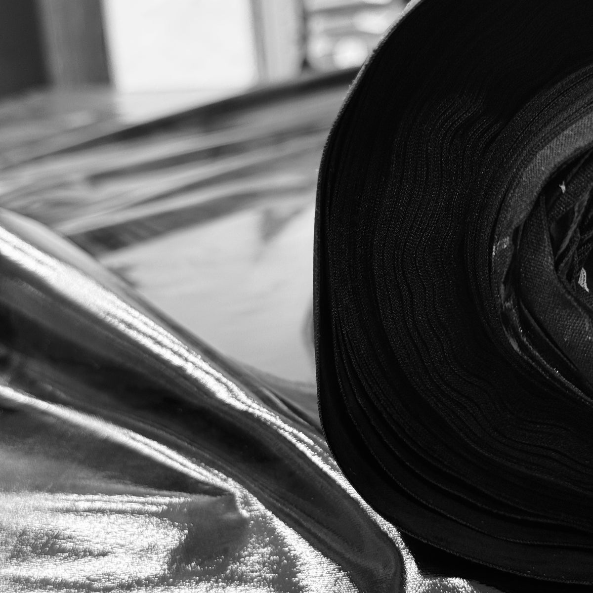 Plain PVC Polyester Black Fabric, 135cm Width | EMPA015-599CBLACK