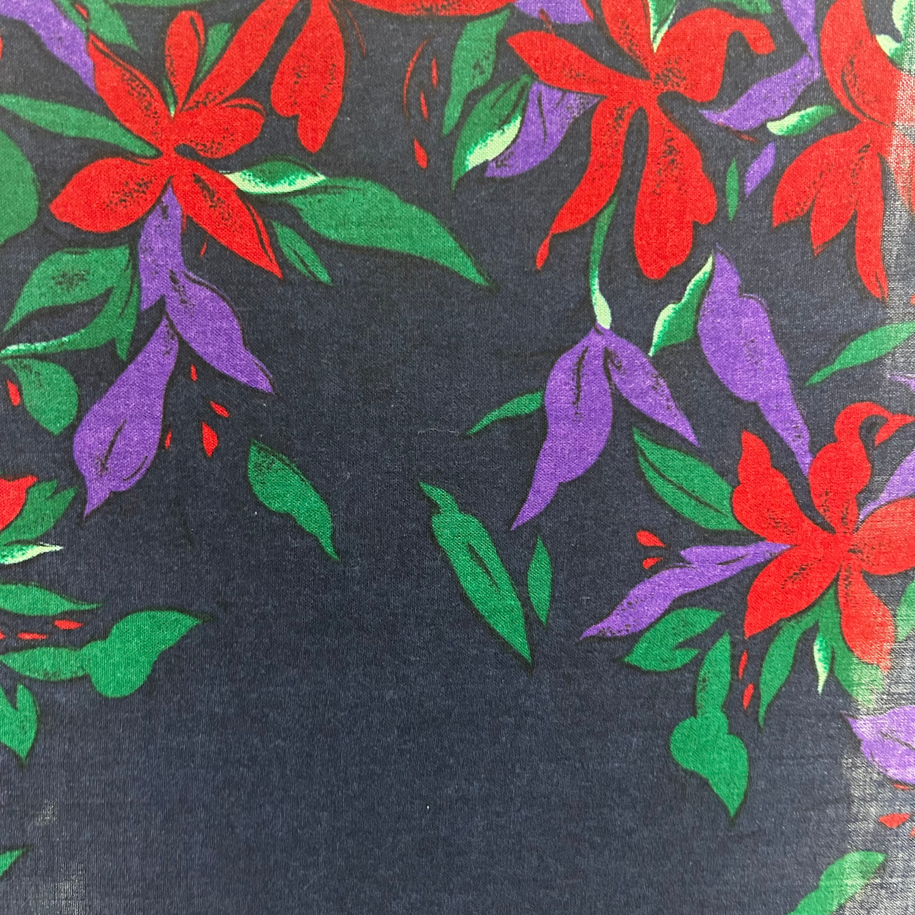 Vintage Navy Scarf Print Fabric | SALEXM147