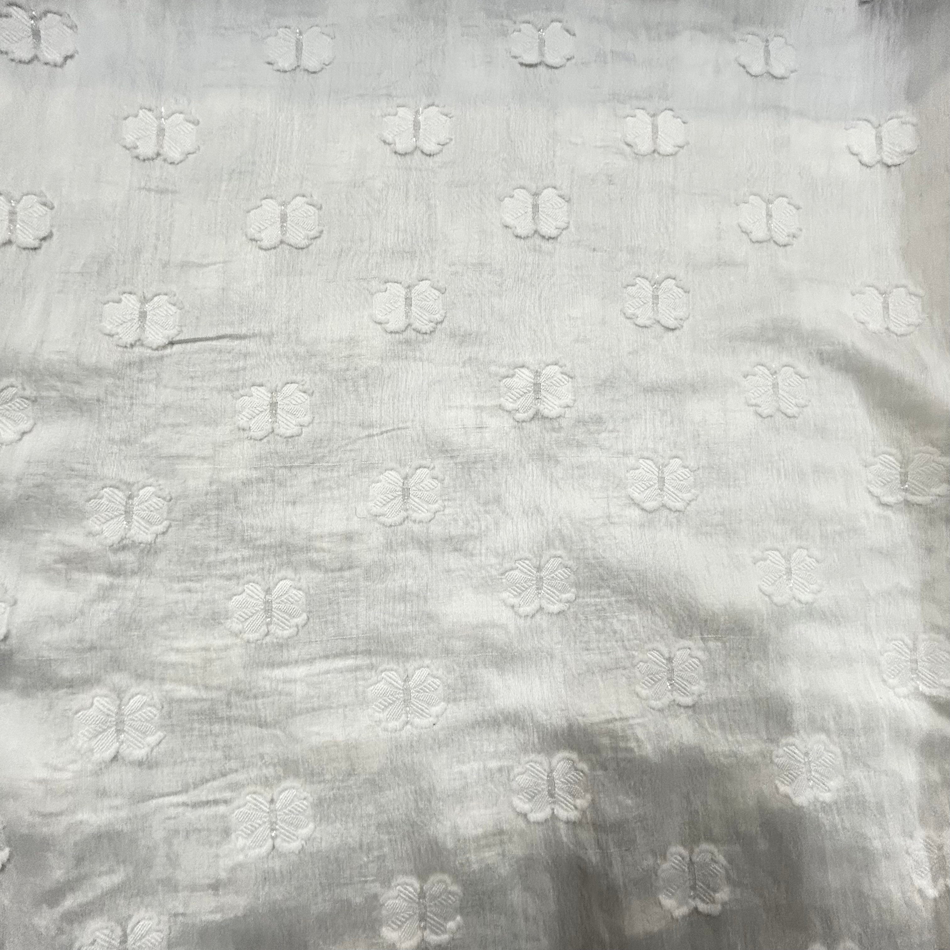 Cream Butterfly Patterned Fabric | SALEXML024