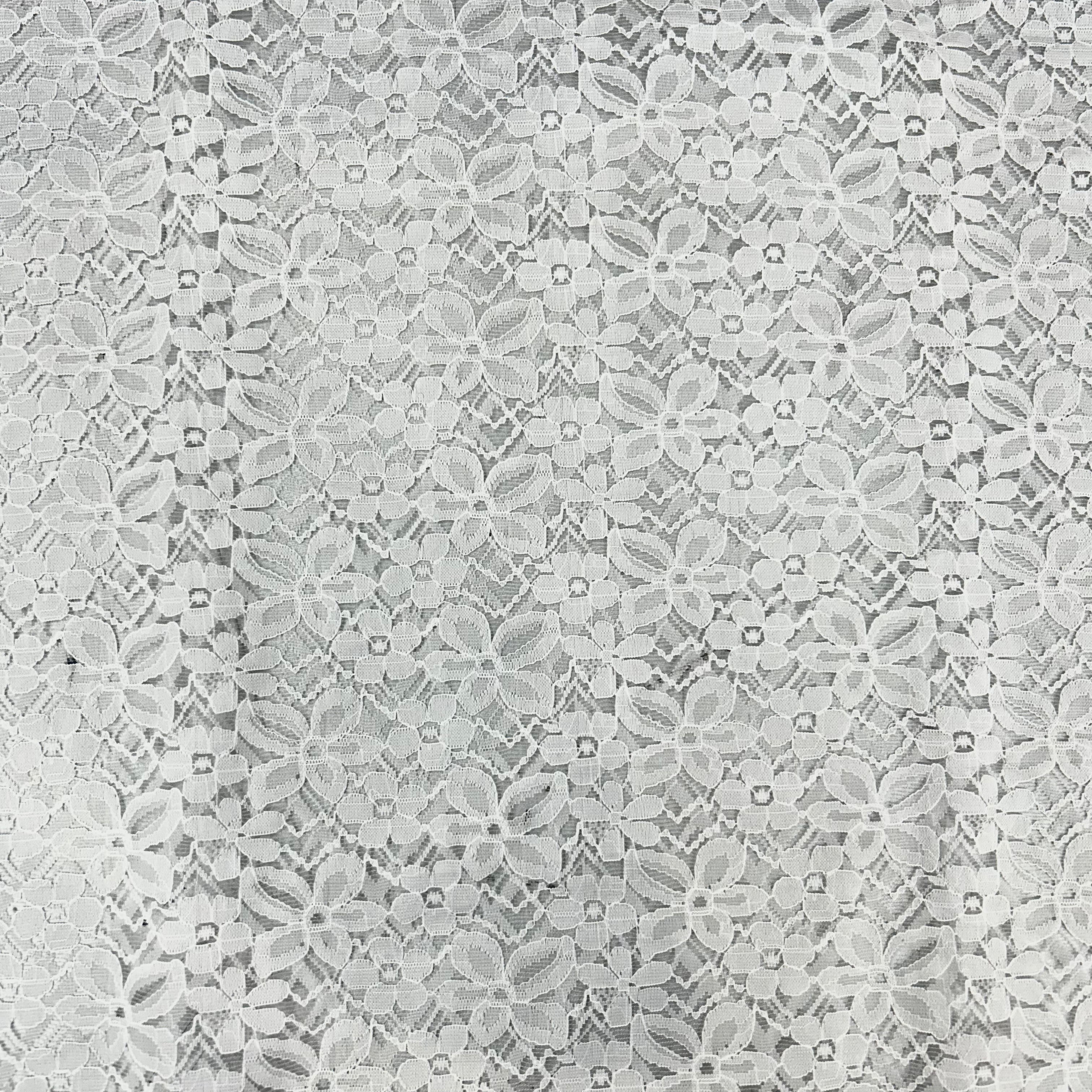 White Lace Floral Fabric | SALEXML029