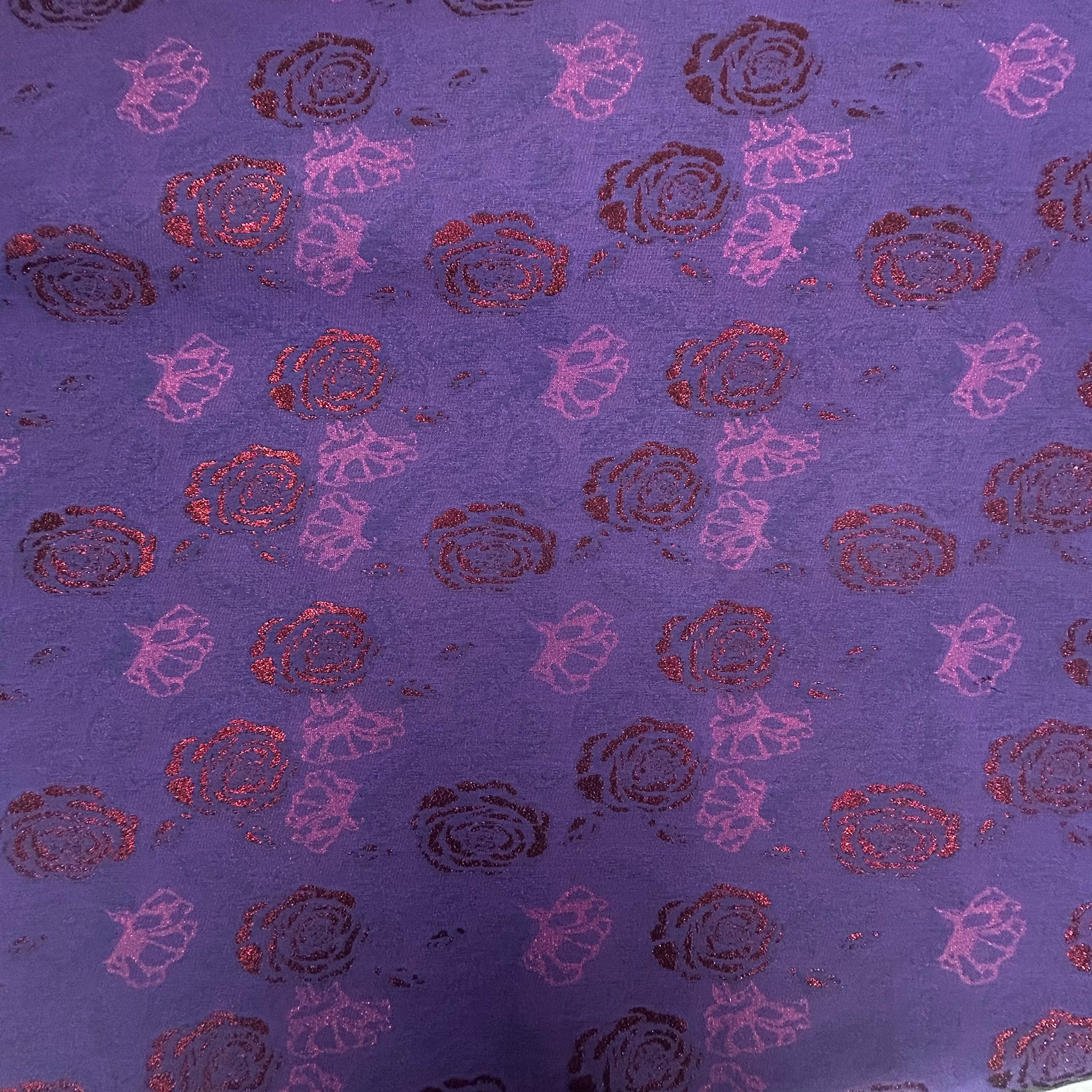 Rose Patterned Purple Fabric | SALEXML030