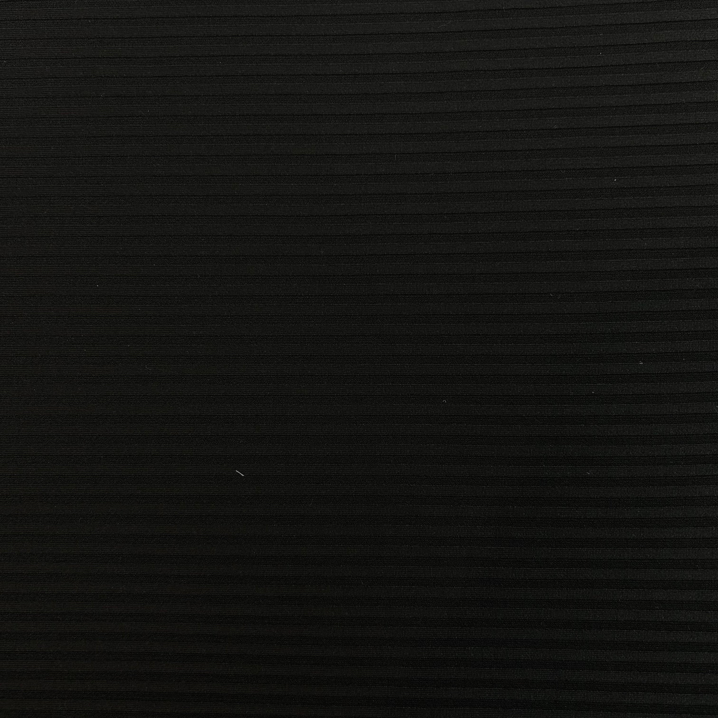 Black Rib Jersey Polyester Elastane Stretch Knit | SALEXML058