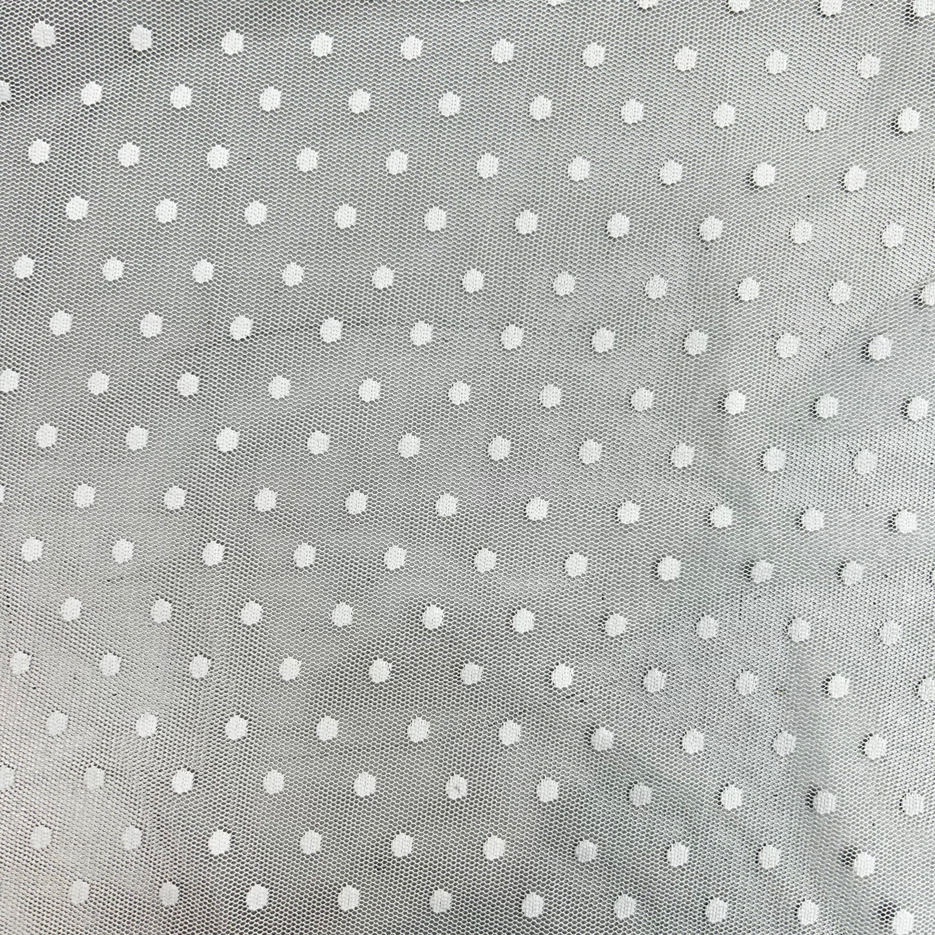 White Mesh Polka Dot Fabric | SALEXML082