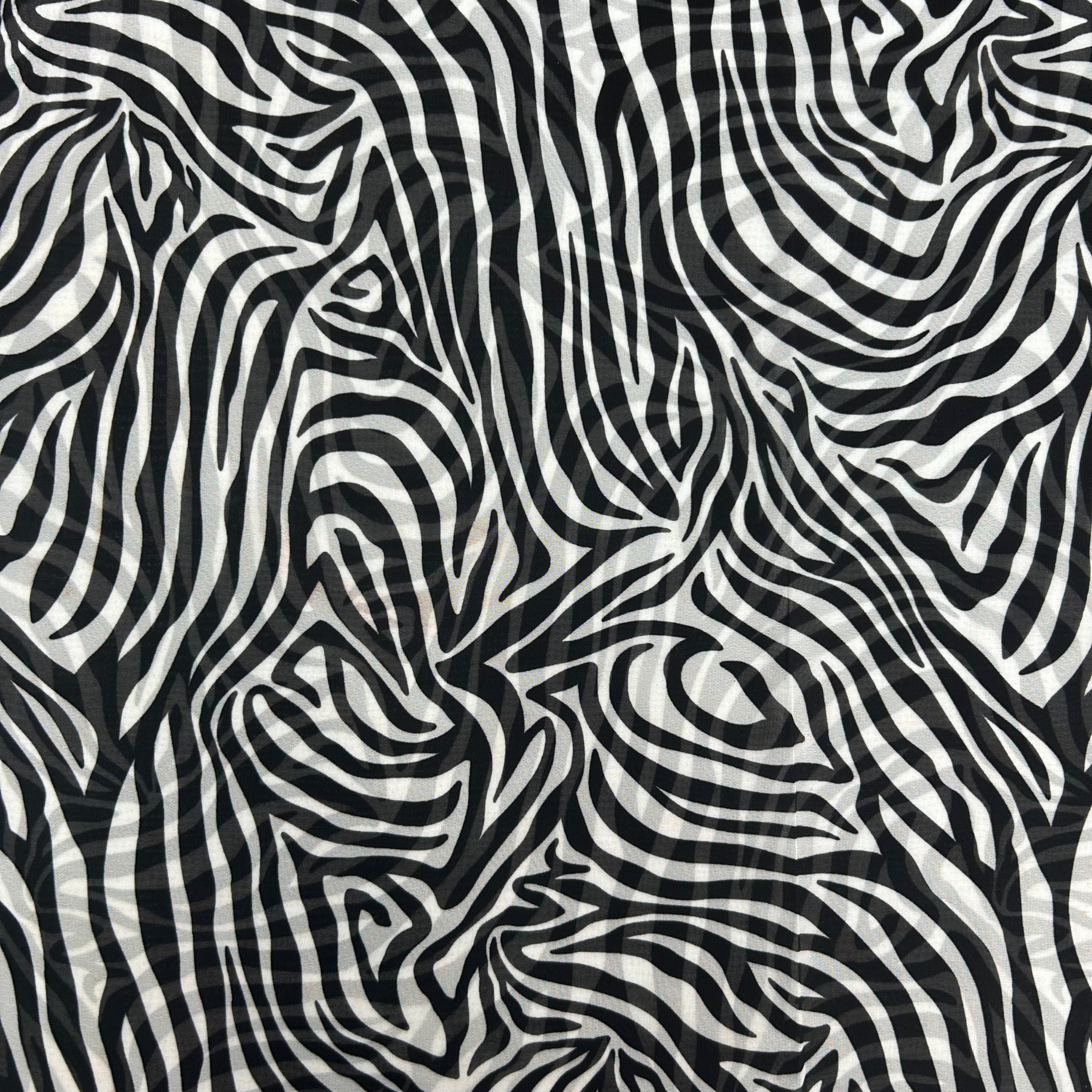 Zebra Printed Polyester Chiffon | SALEXML092