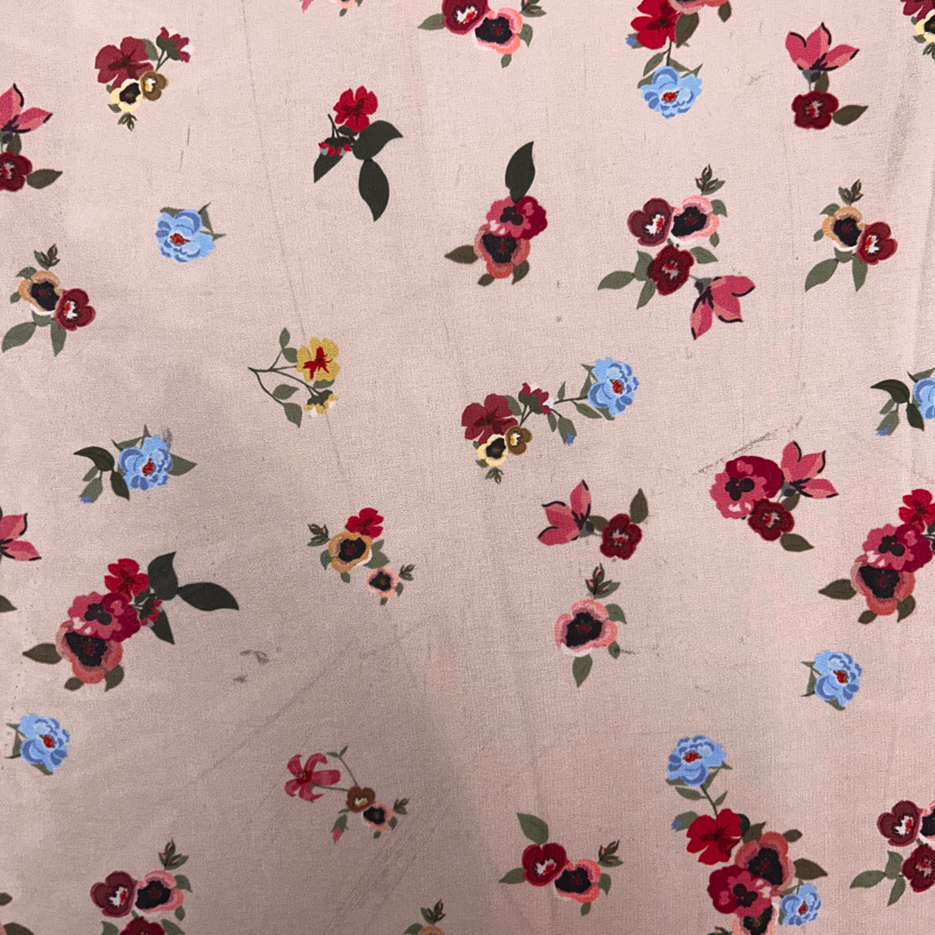 Pink Floral Printed Polyester Chiffon Fabric | SALEXML102