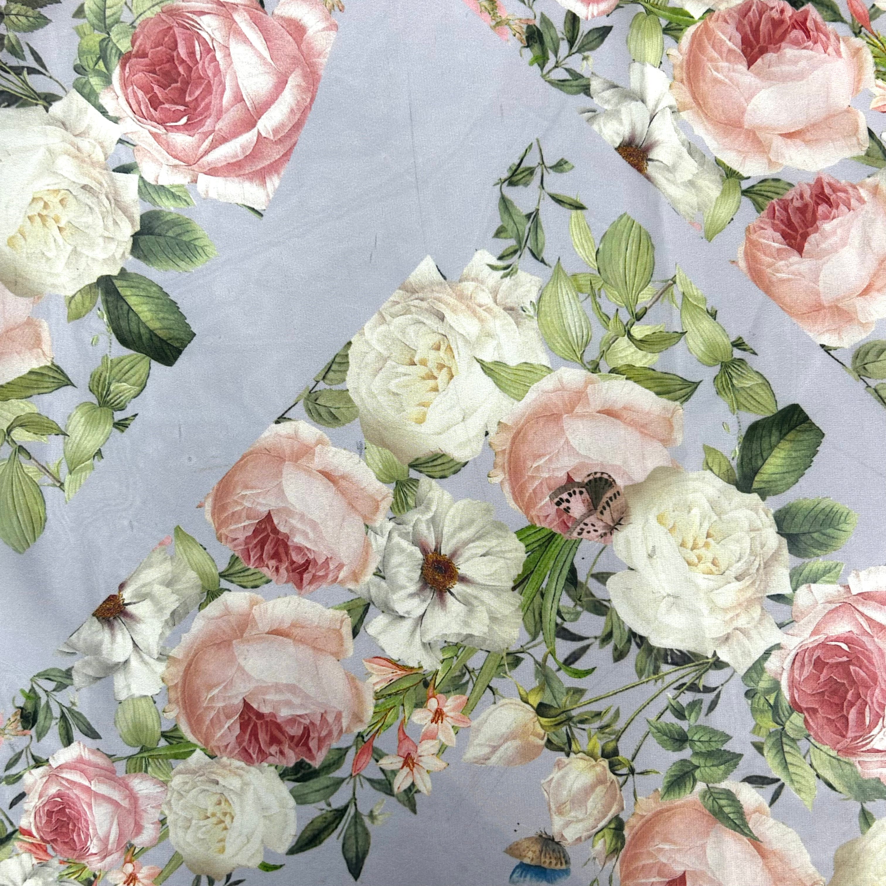 Purple Printed Polyester Chiffon - 1.7m | SALEXML111