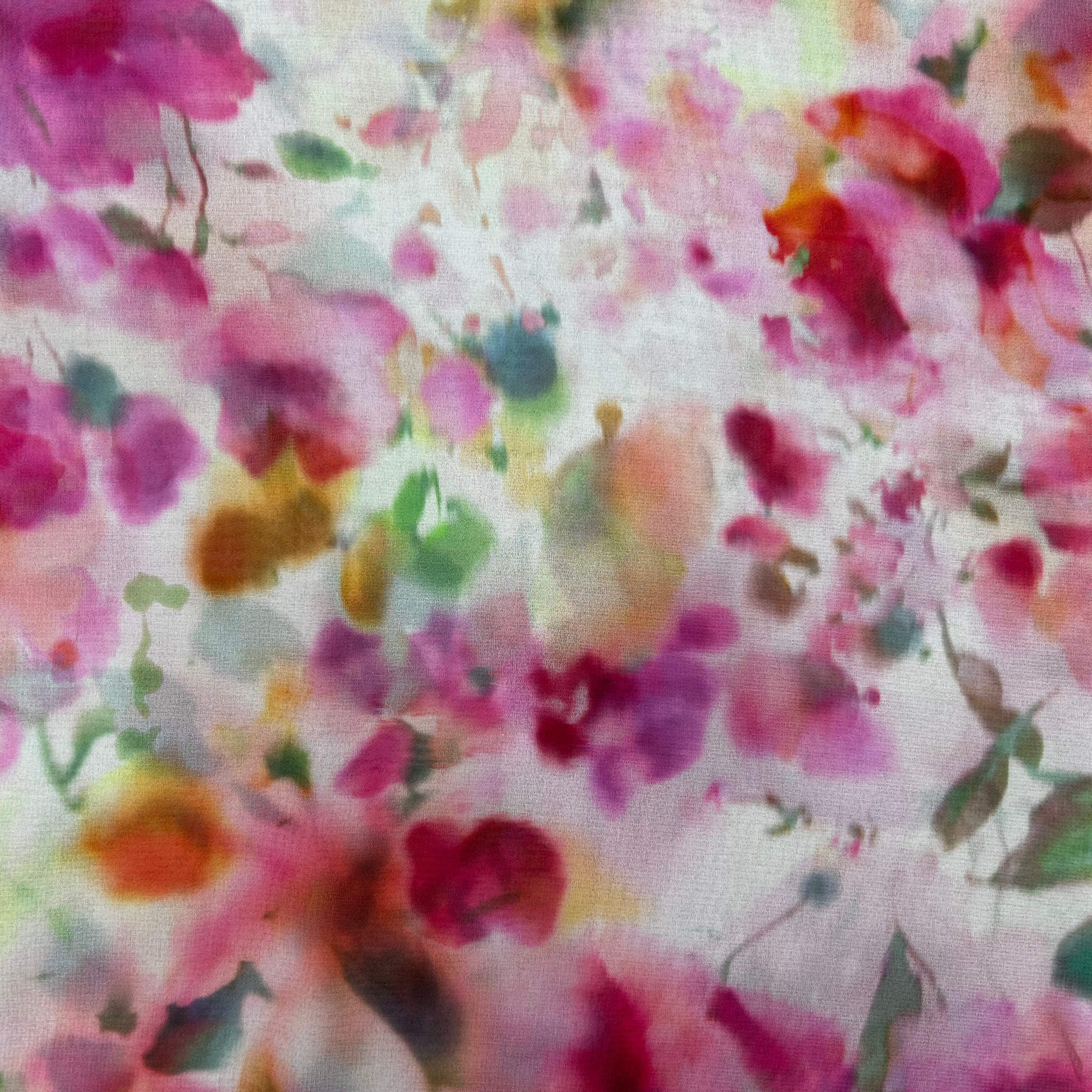 Water Color Printed Polyester Fabric | SALEXML123