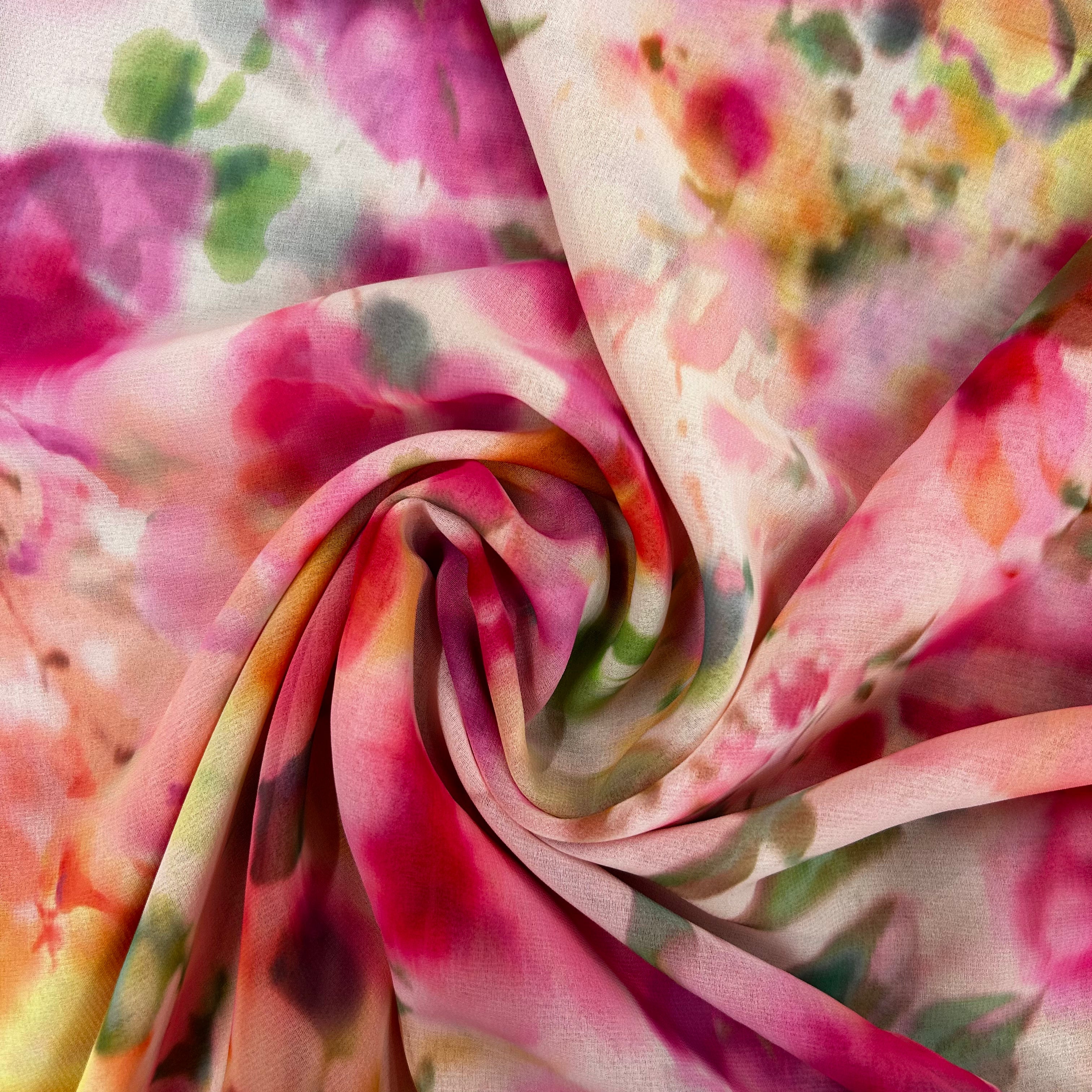 Water Color Printed Polyester Fabric | SALEXML123