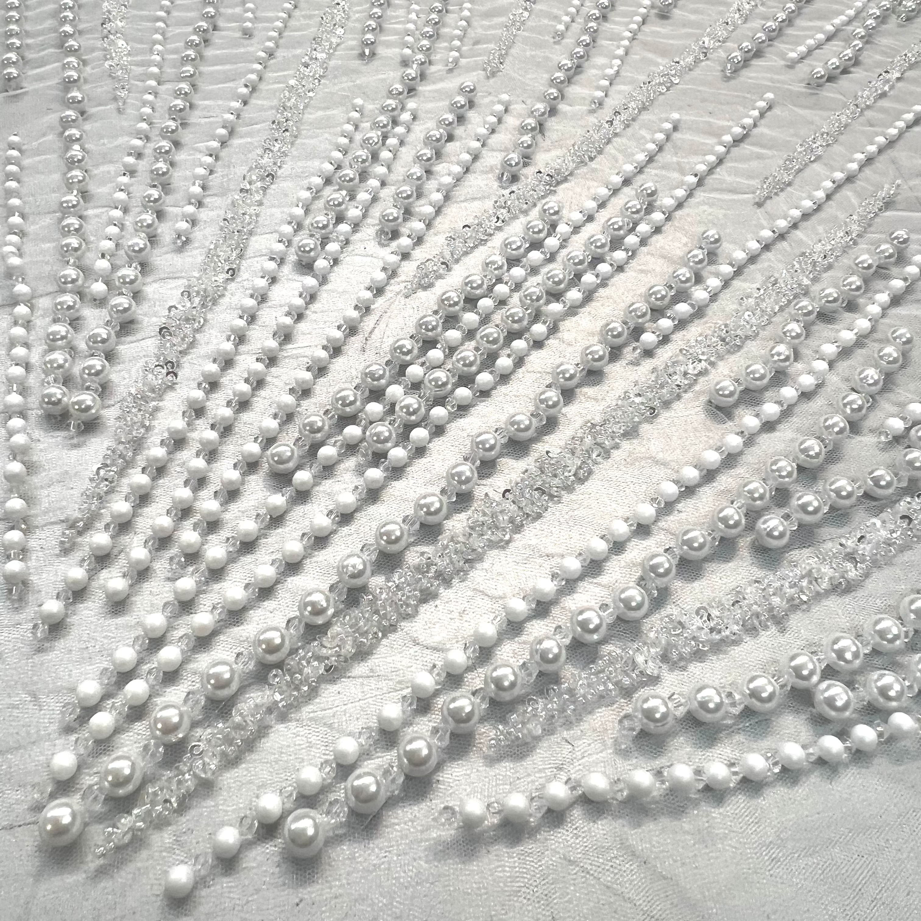 Hand Beaded/Embroidered Tulle PA006 R-35697