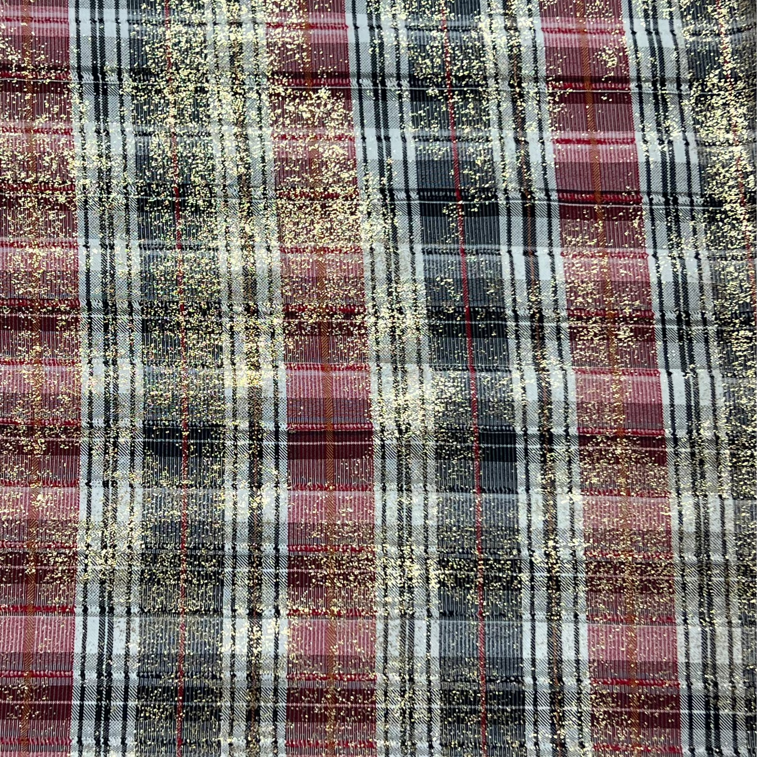 Glitter Checkered Cotton Fabric RX165
