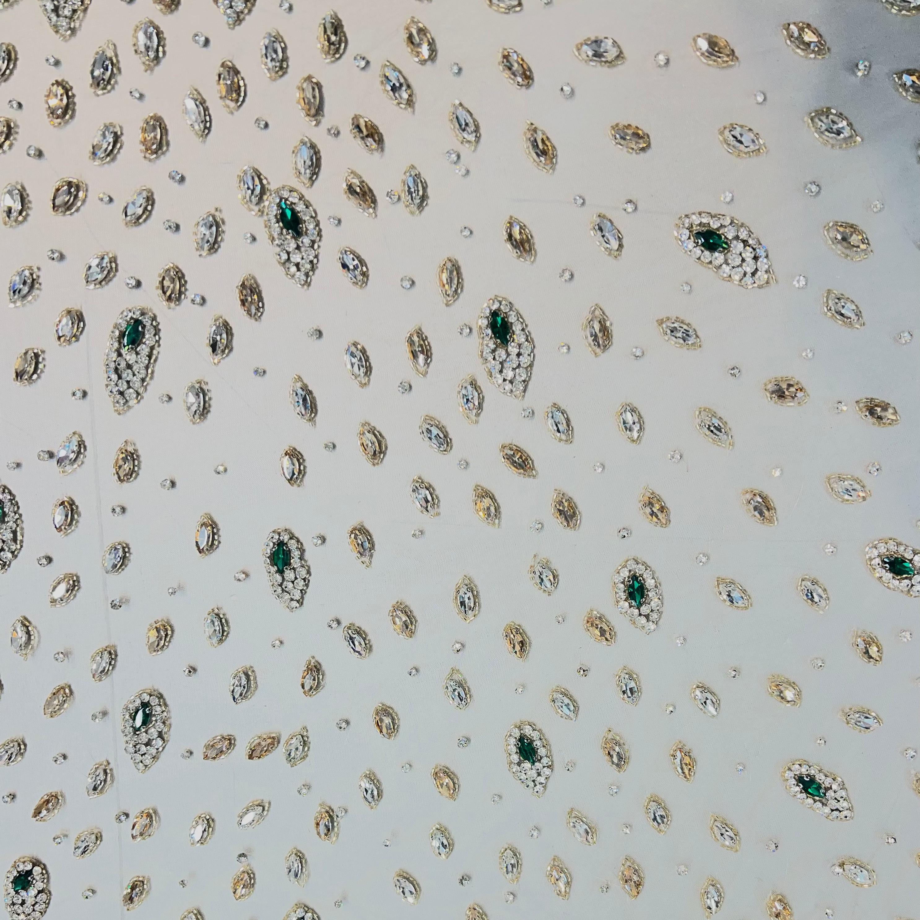 Hand Beaded Embroidery On Tulle PA005 R-35637