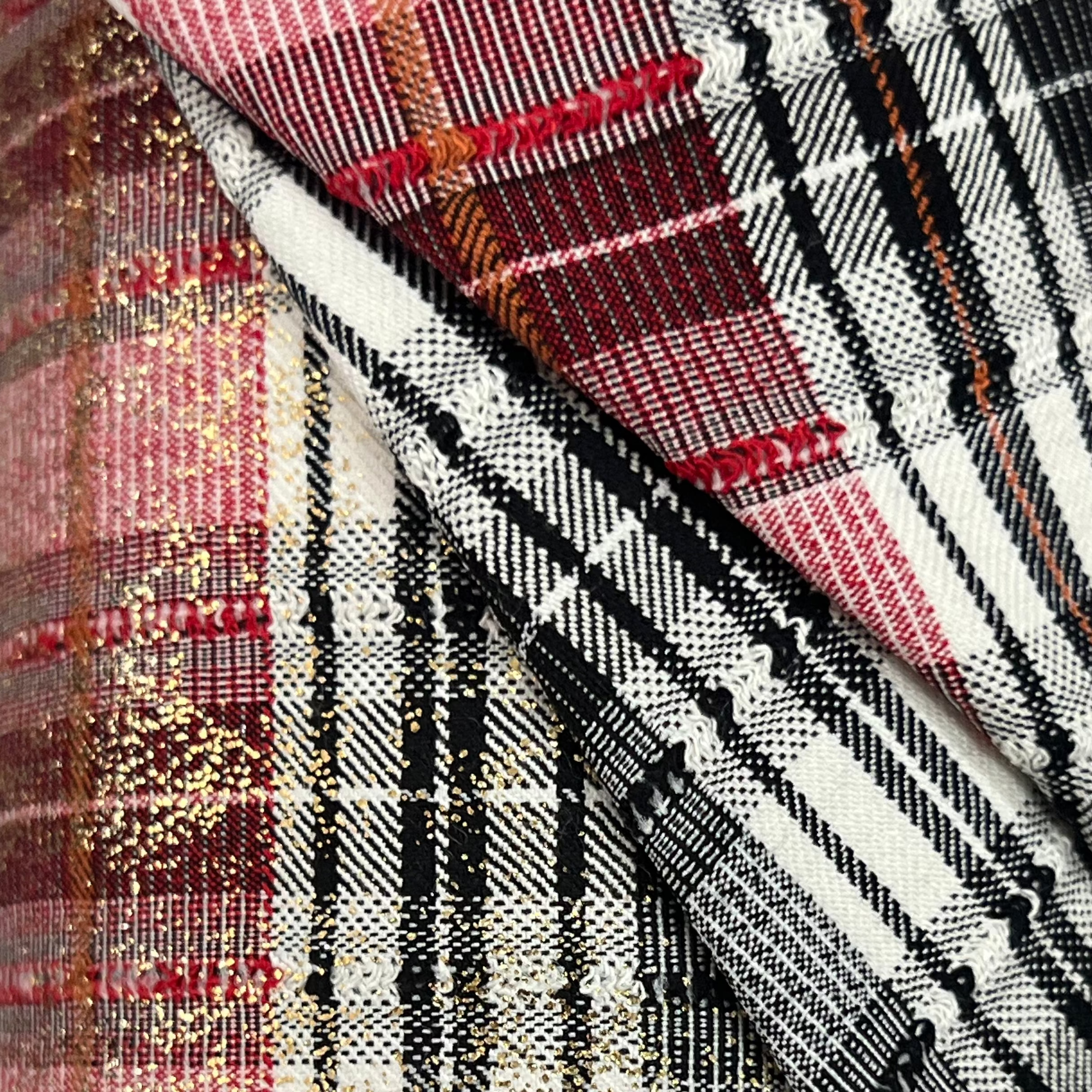 Glitter Checkered Cotton Fabric RX165