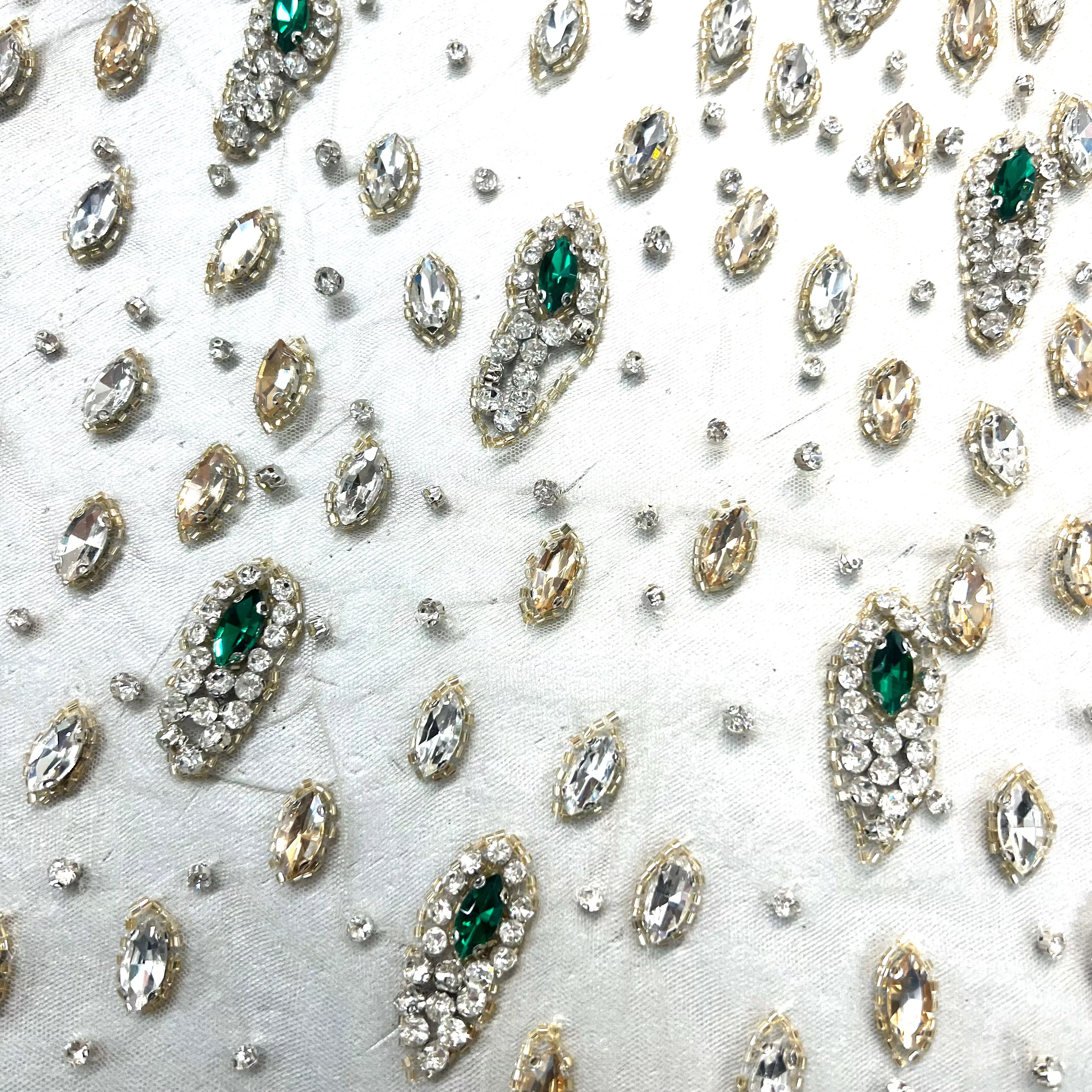 Hand Beaded Embroidery On Tulle PA005 R-35637