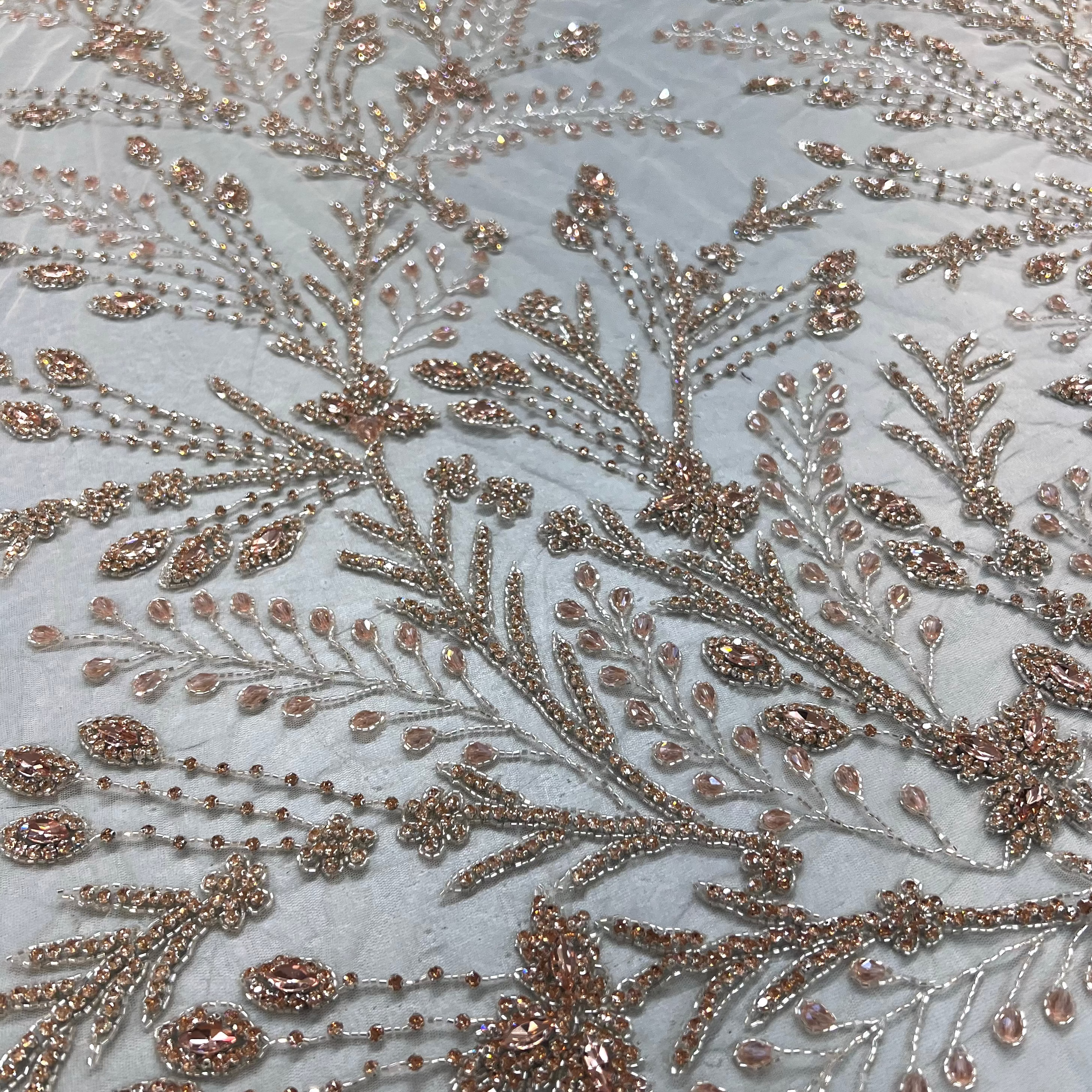 Hand Beaded/Embroidered Tulle PA007 R-33426