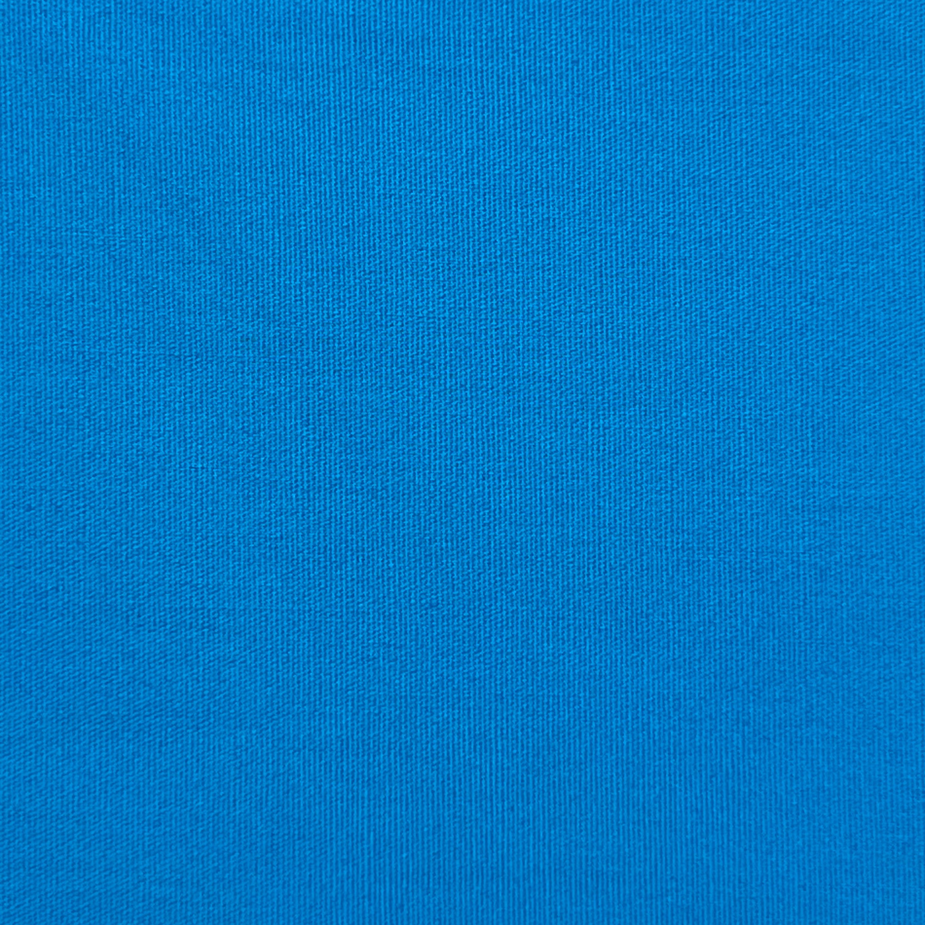 Blue cotton poplin fabric with a visible weave texture.