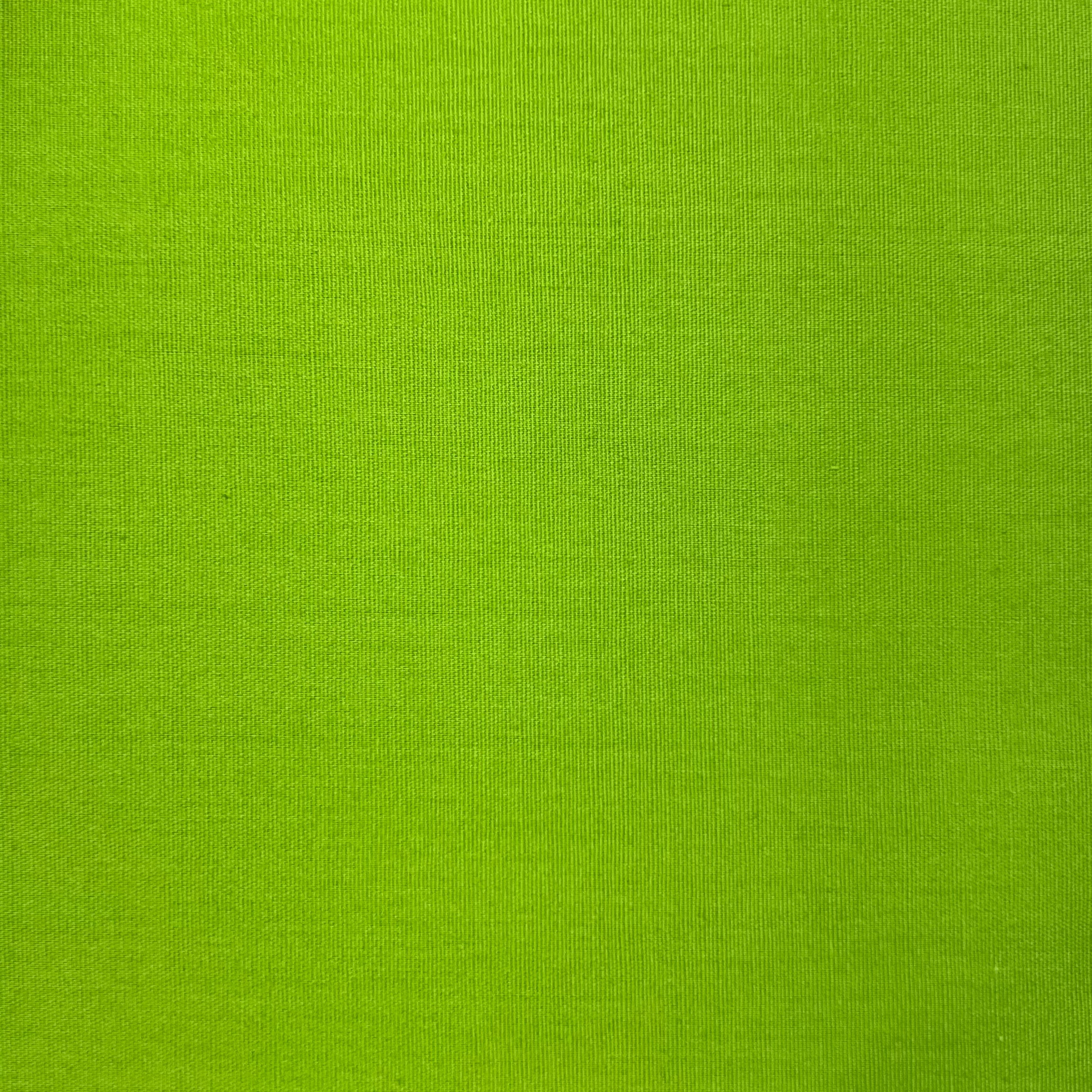 A bright green cotton poplin fabric with a visible weave.