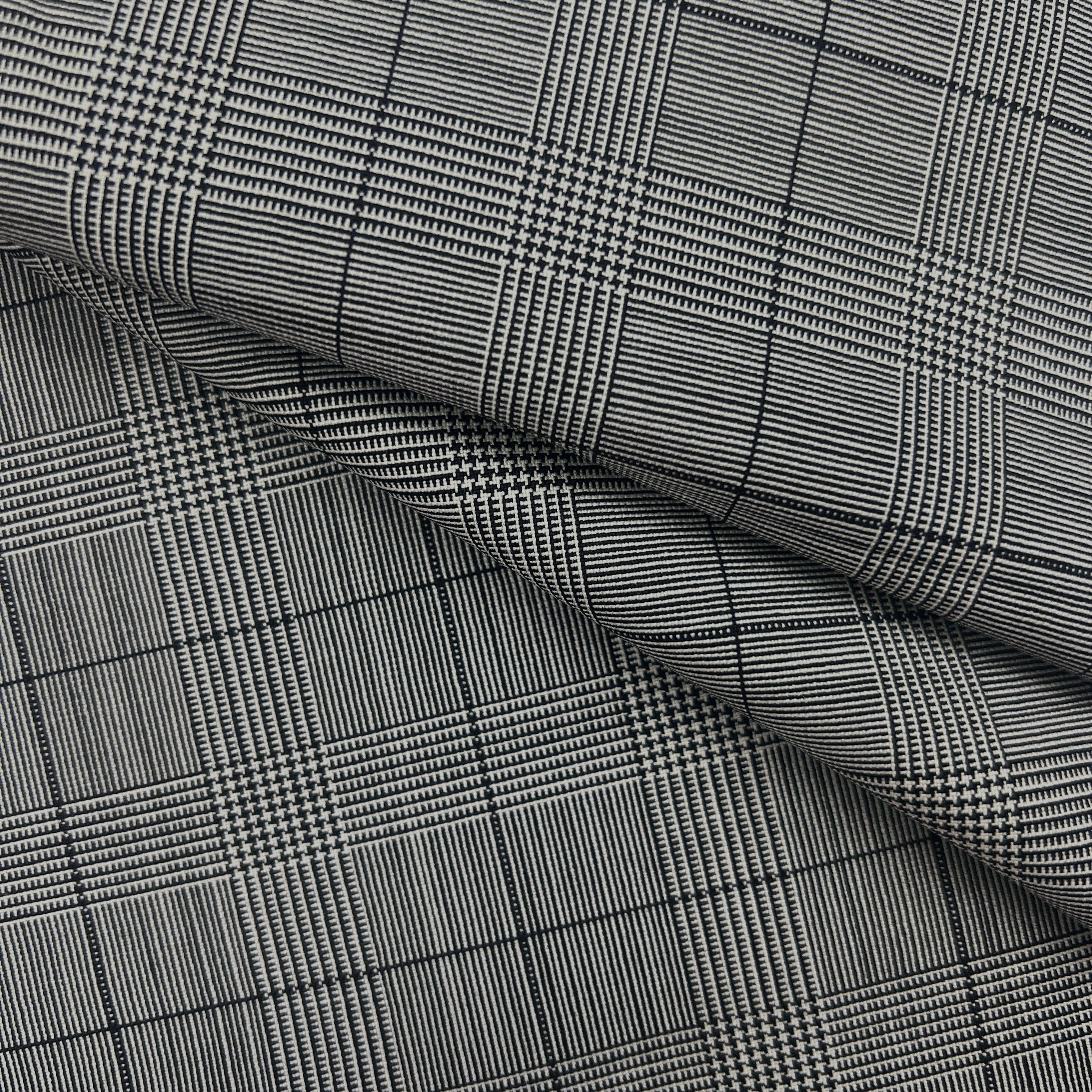 Wool Worsted Black & White Glen Check HS002 138310 | Galedi Fabrics