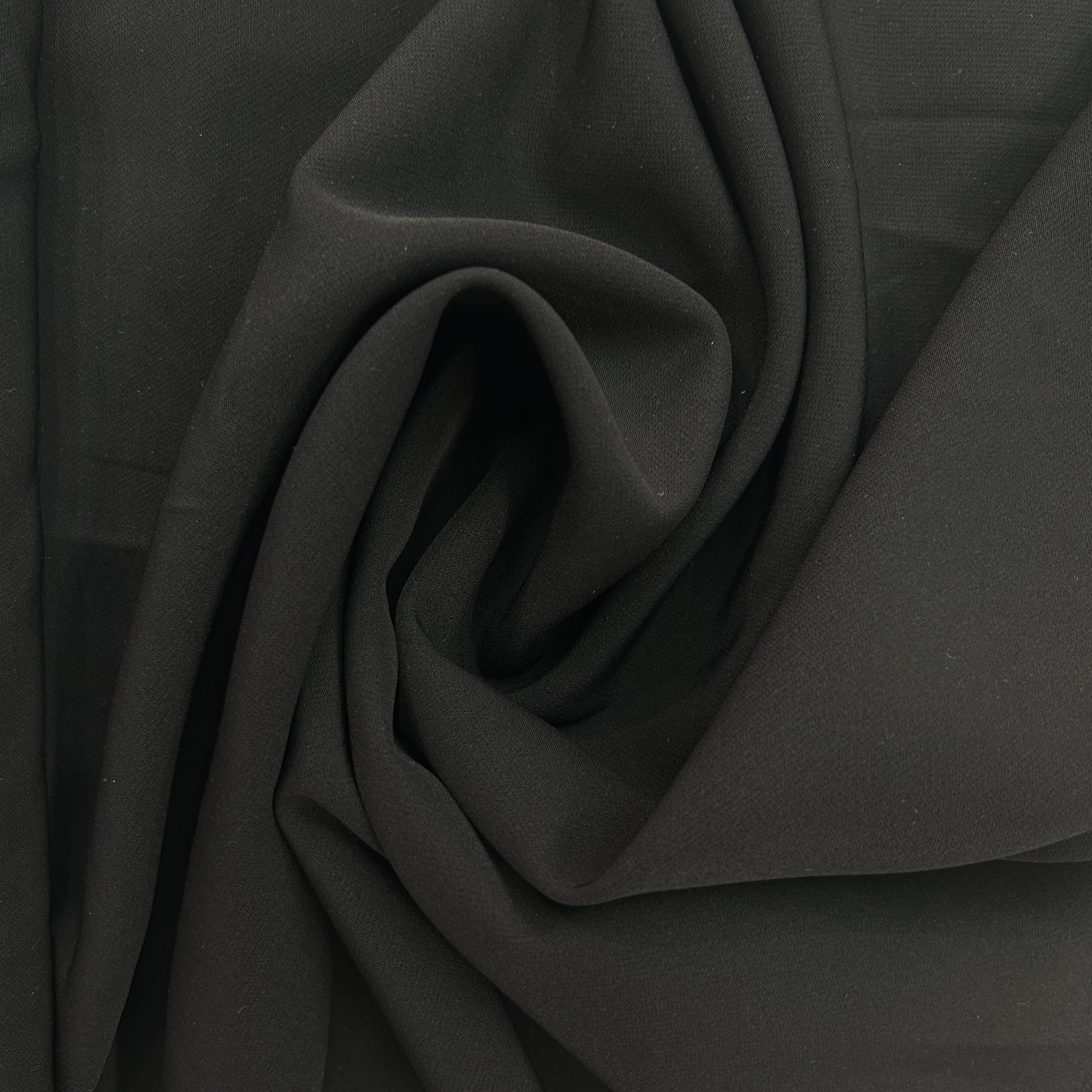 Close-up of black fabric with folds