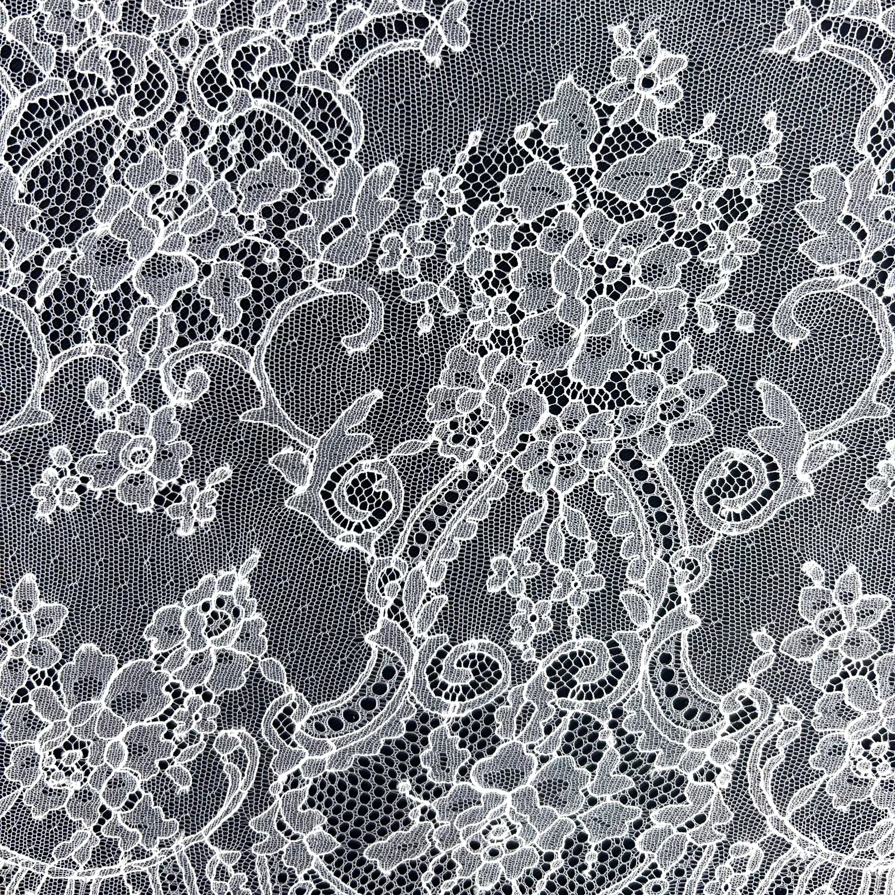 White Floral Lace Fabric SOL005
