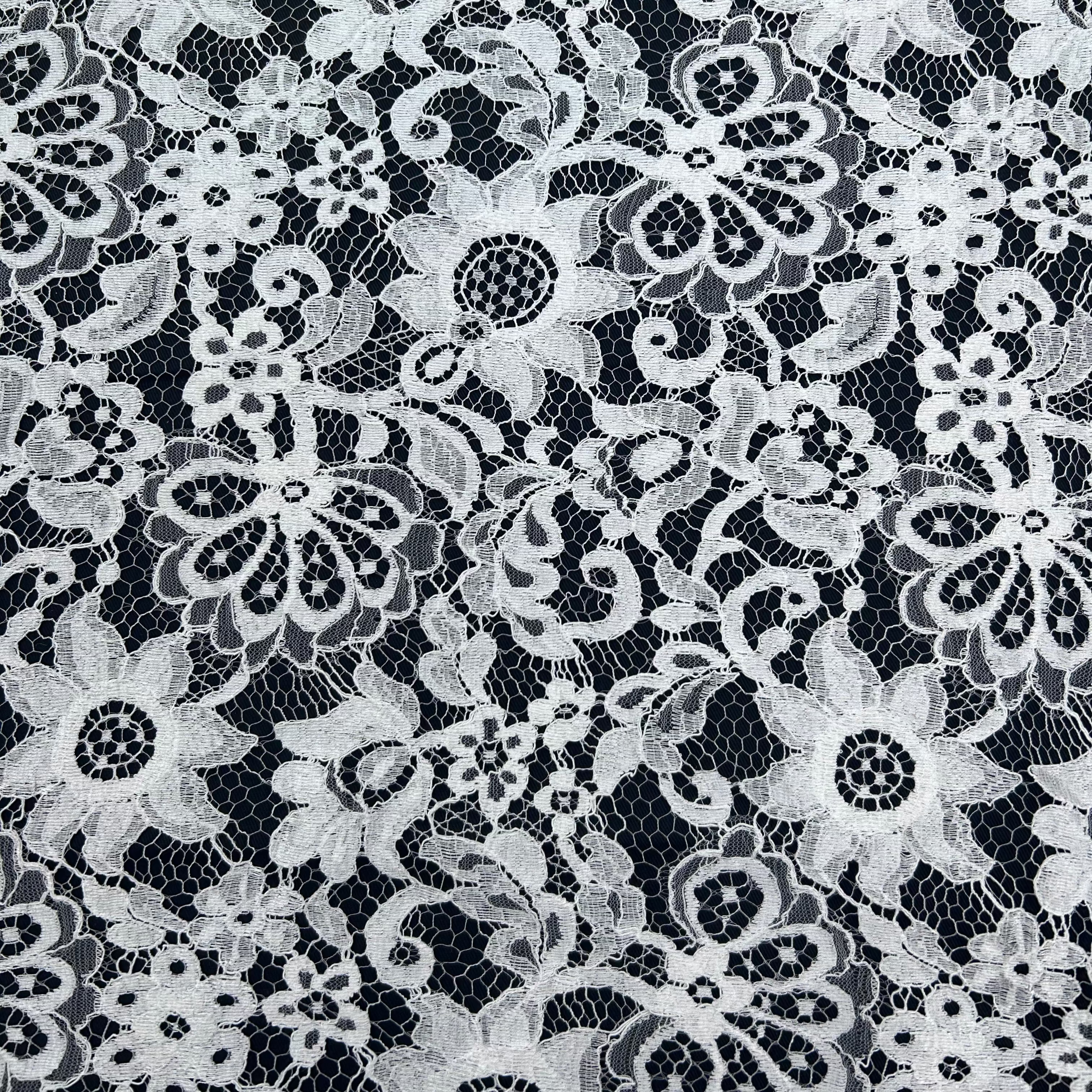 Delicate Floral Lace Fabric MBF002