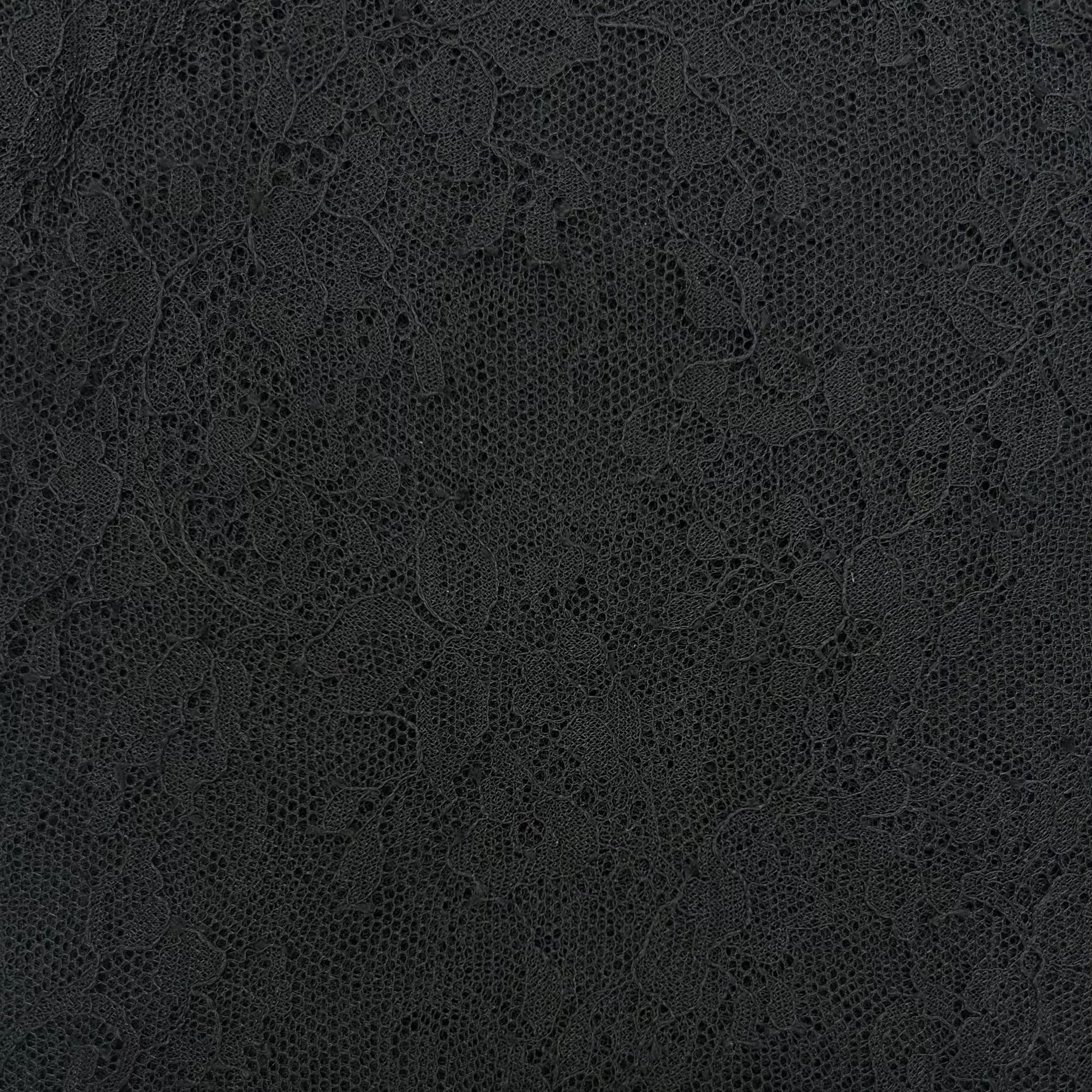 Black Chantilly Floral Lace Fabric SOL017