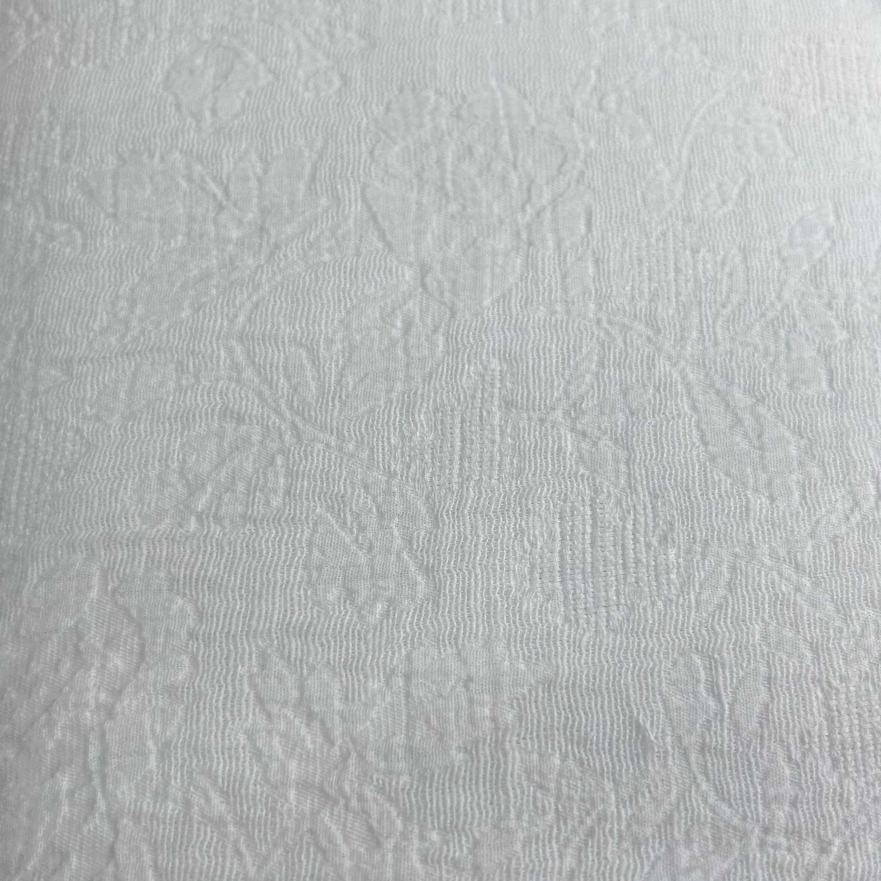 Woven Cotton Linen Embroidered Leaves Fabric NB018 23231