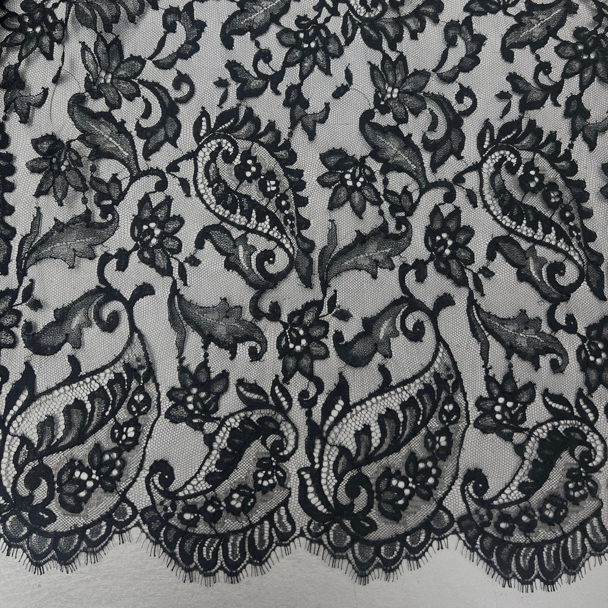 Cotton & Nylon Black Delicate Floral Lace JEANB001 20410/090