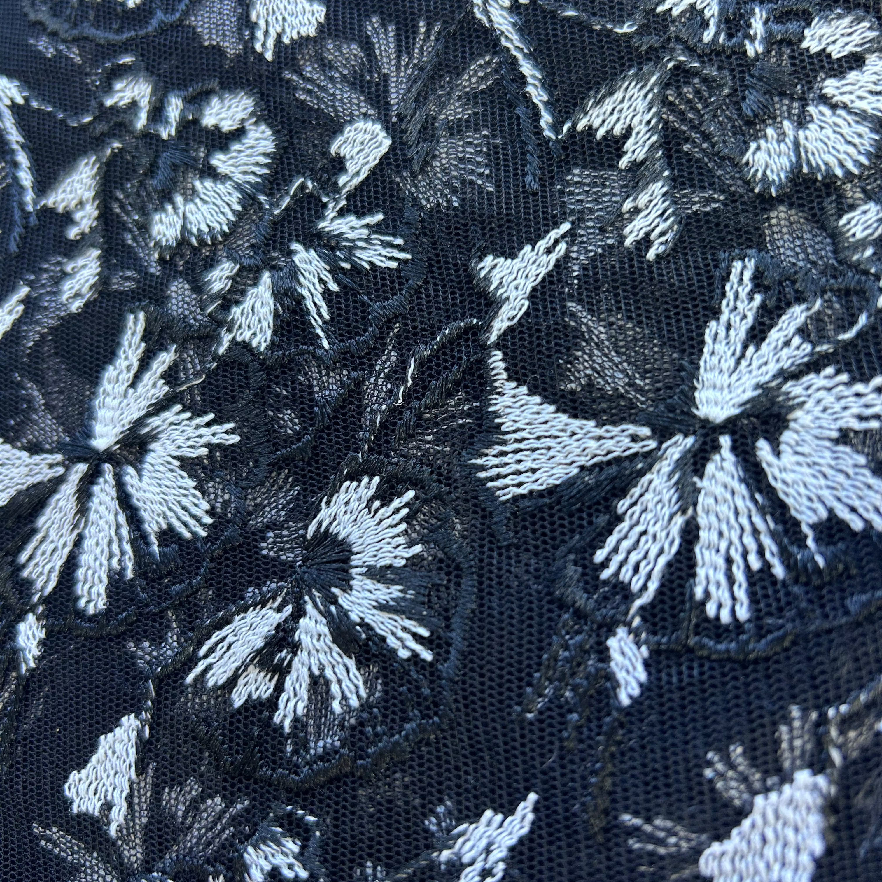 Embroidered Tulle Fabric X053