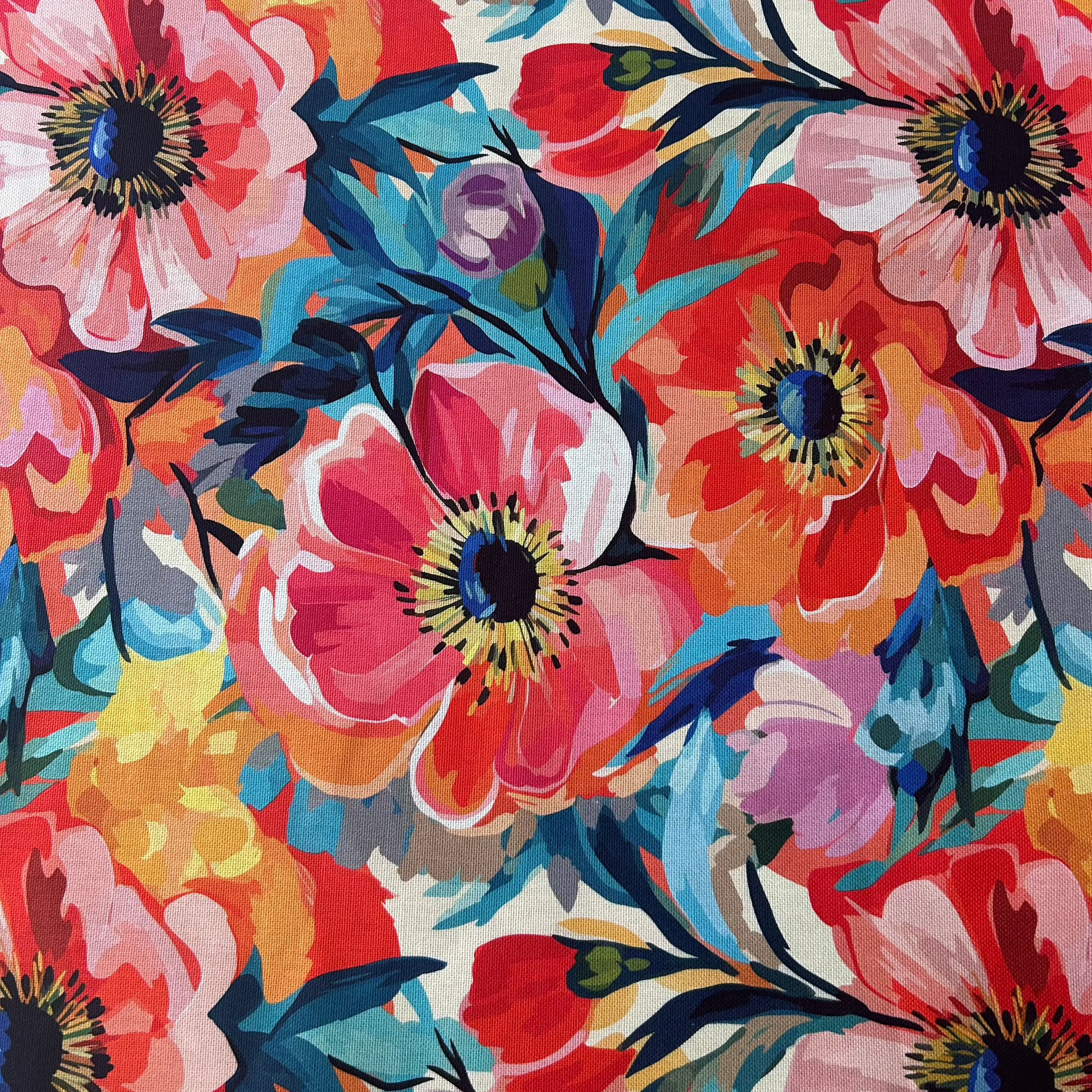 Panama Cotton Digital Printed Flowers NB029 01944