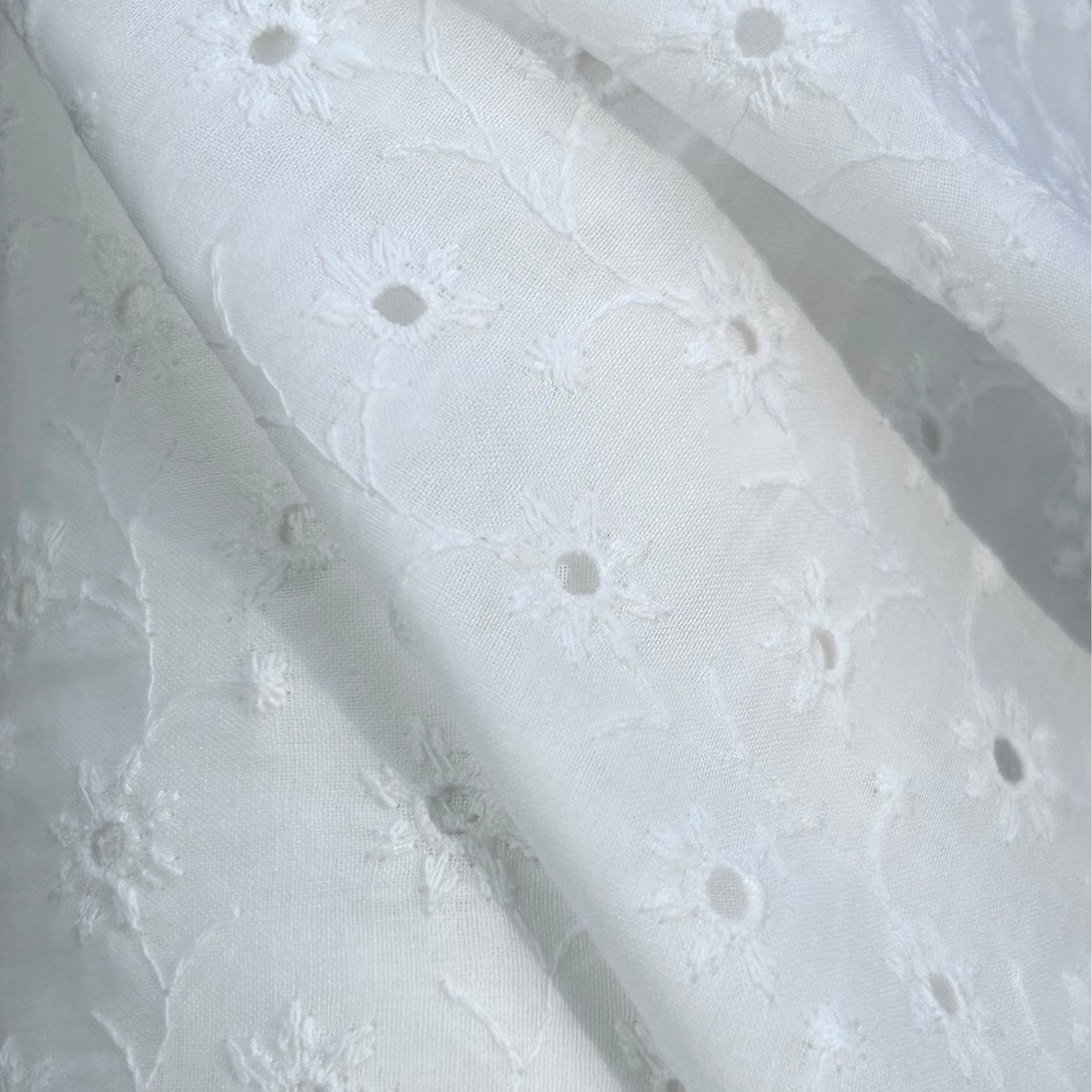 Cotton Poplin Fabric Embroidered Flowers NB030 23134