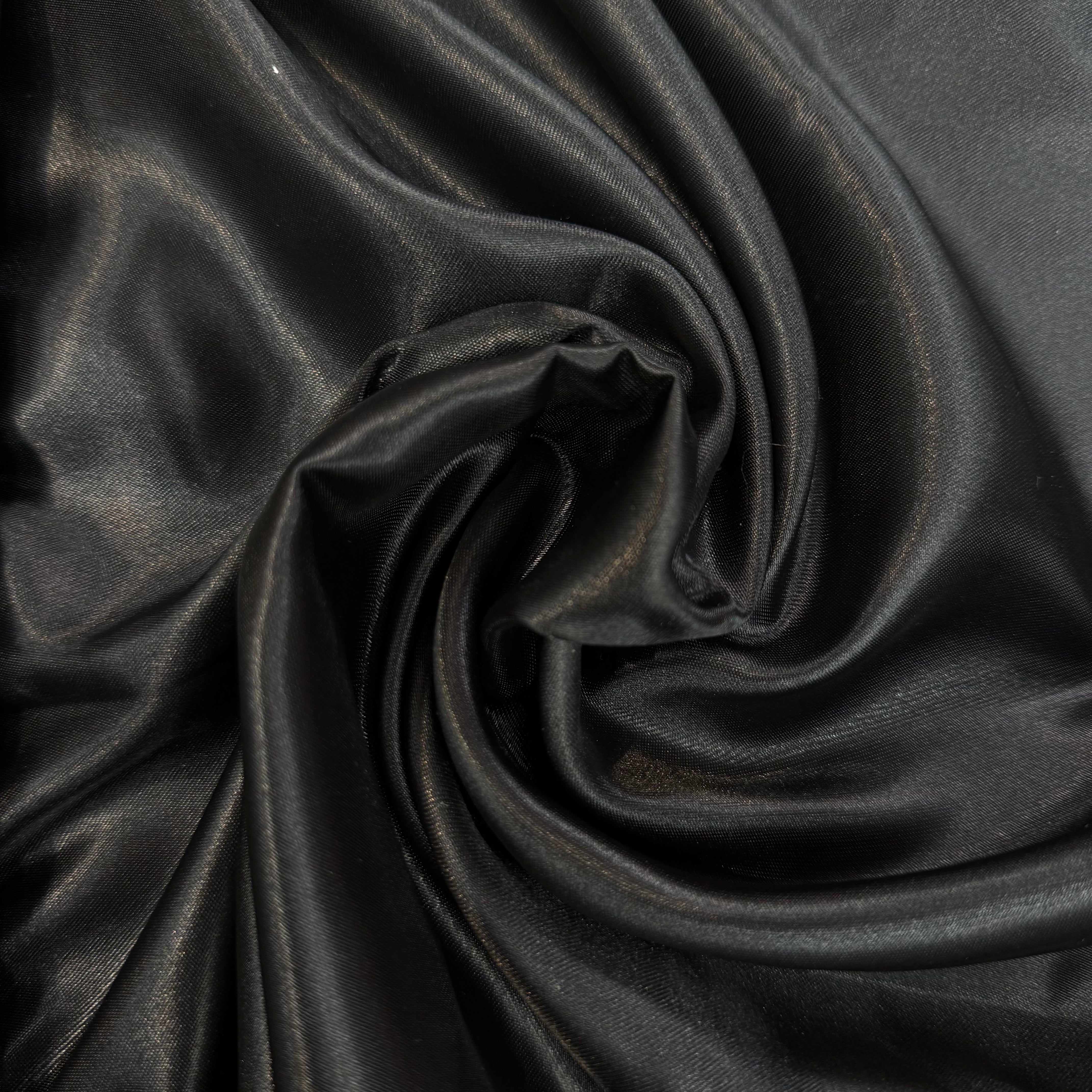Black Madrid Crepe Light Satin Double Side Polyester | SALEXM61