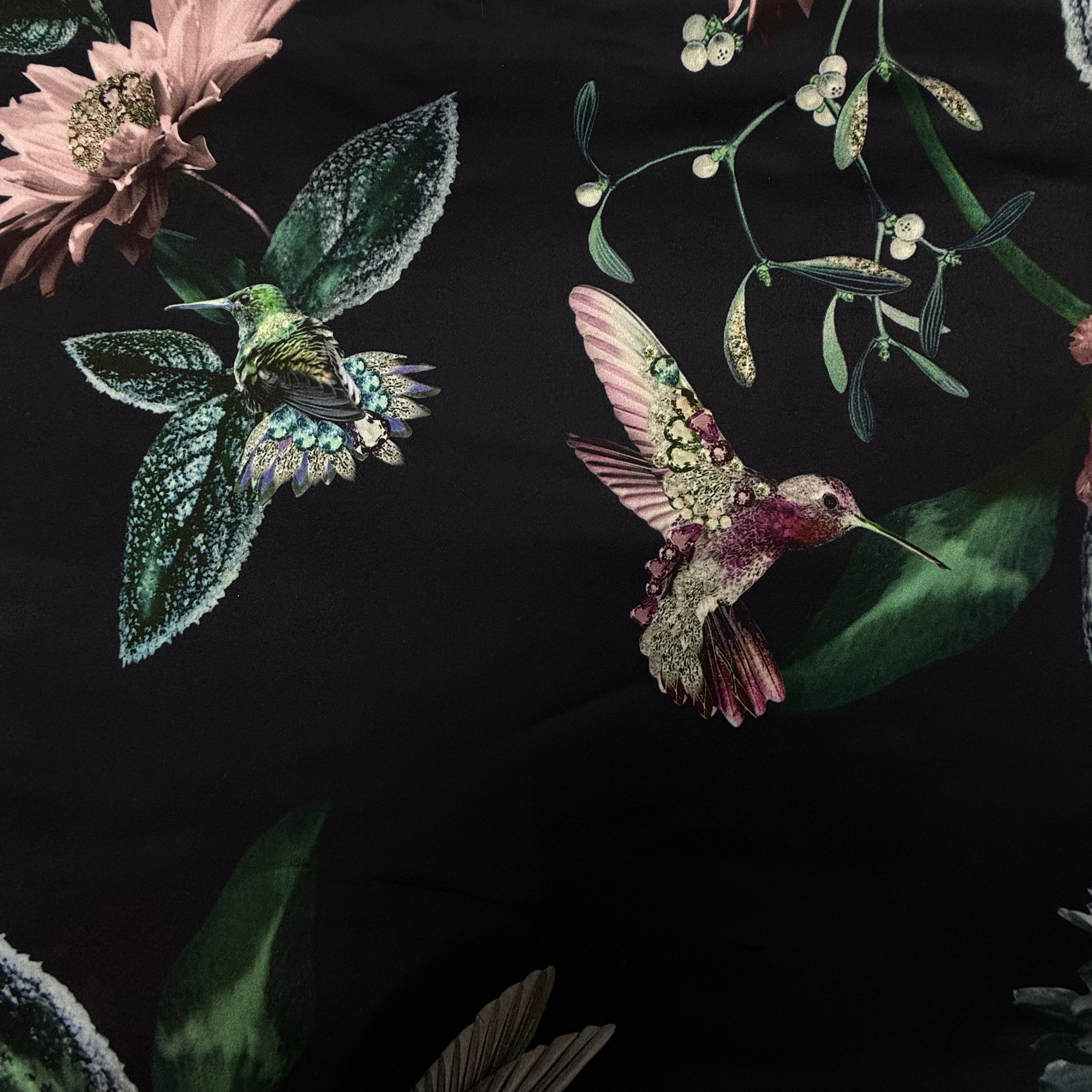 Ted Baker Navy Hummingbird Print Designer Fabric - 3.30m | SALEXM69