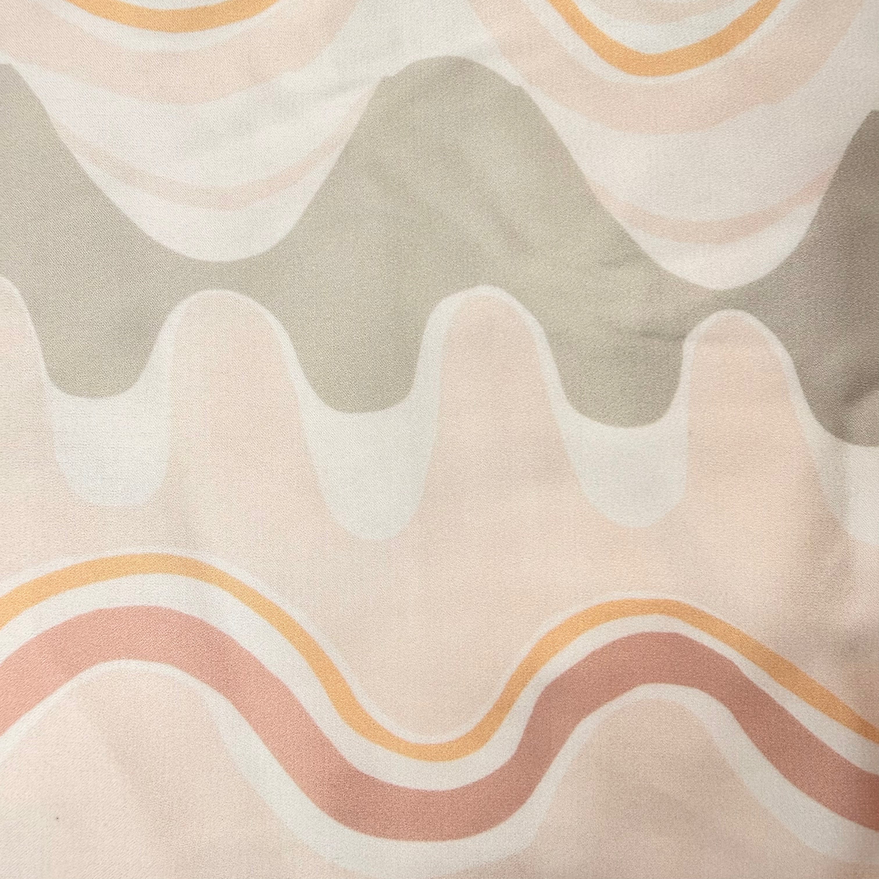 Peach Printed Crepe Dressmaking MaterialFabric - 2.90m | SALEXM79