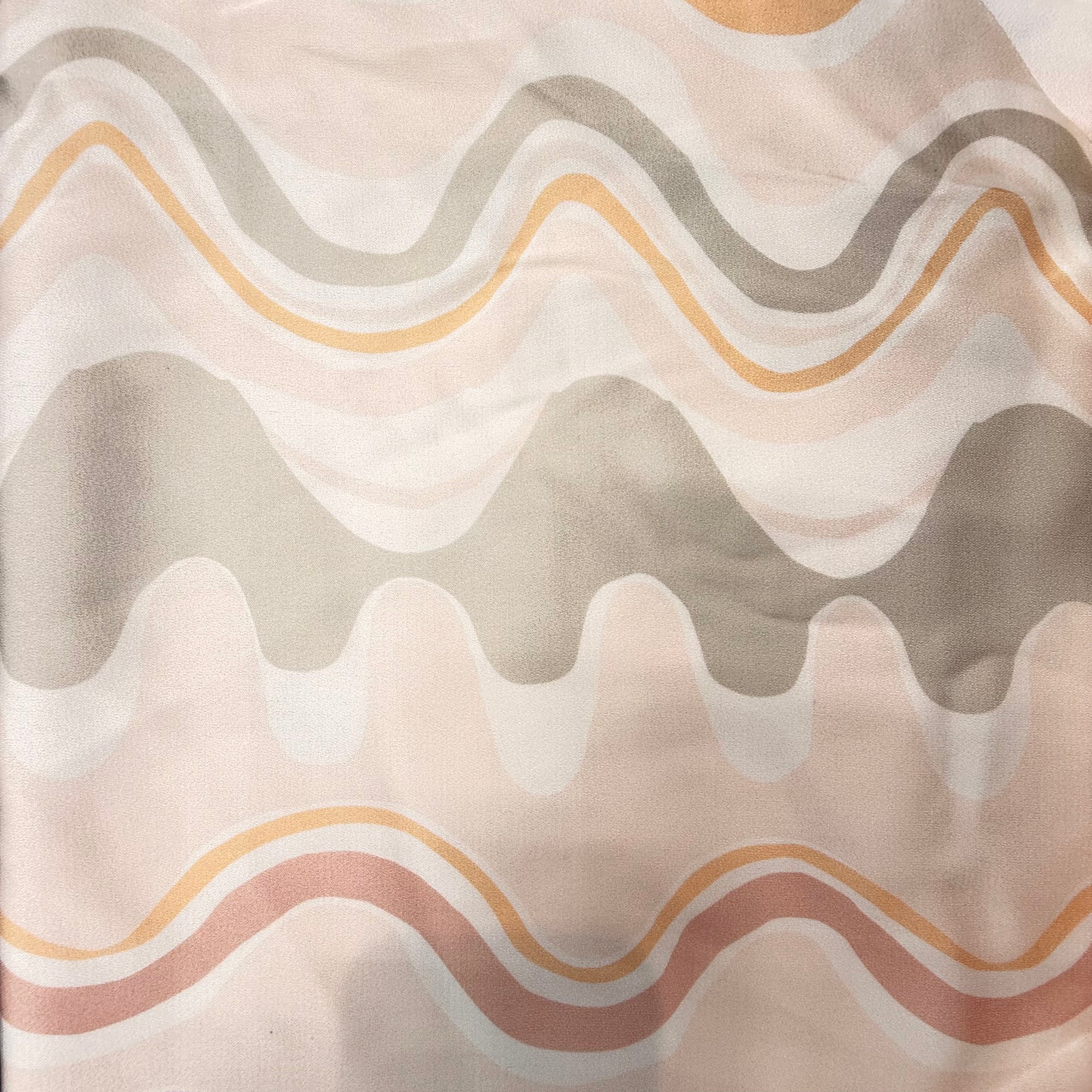 Peach Printed Crepe Dressmaking MaterialFabric - 2.90m | SALEXM79
