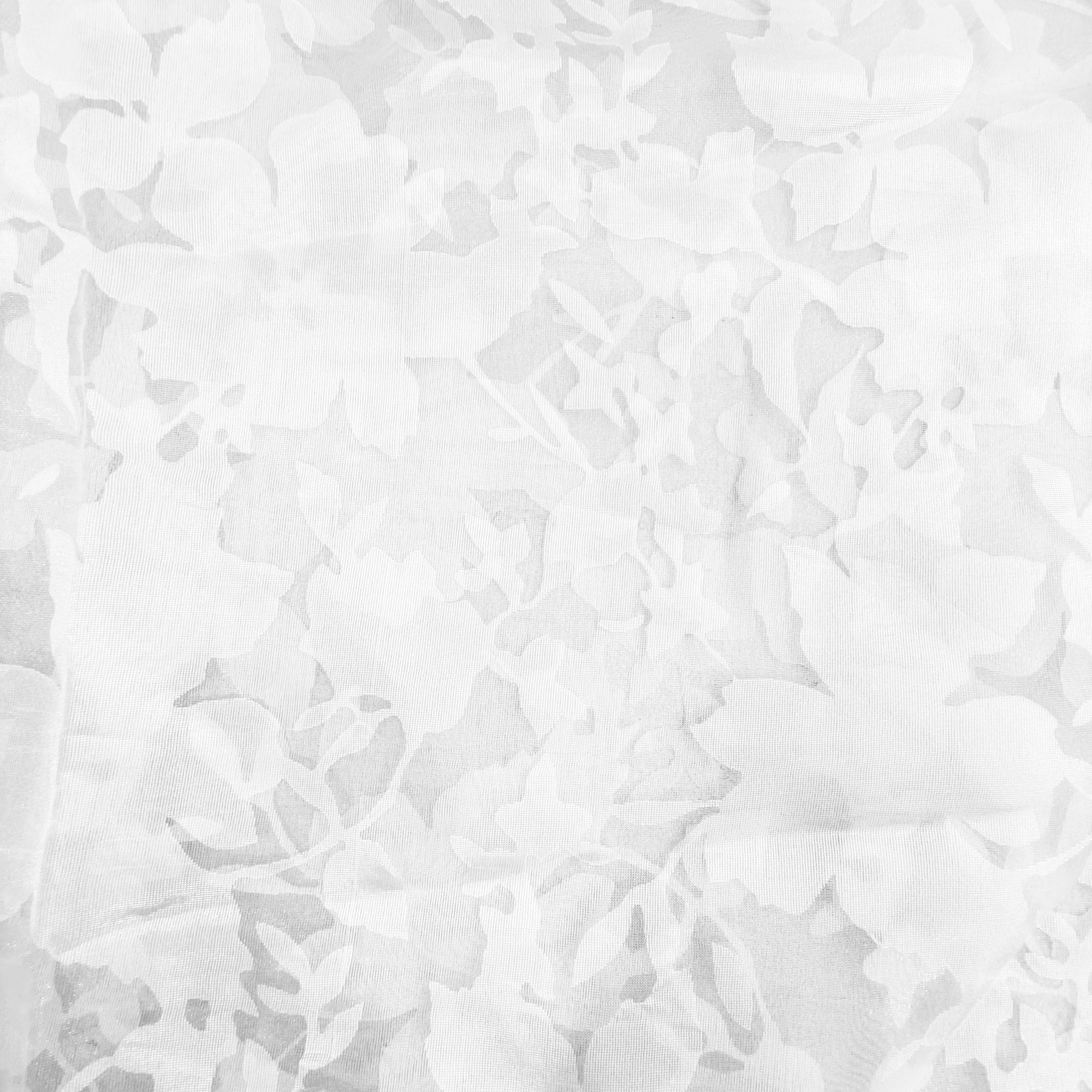 White Poly Organza Jacquard – 3.50m | SALEXM102