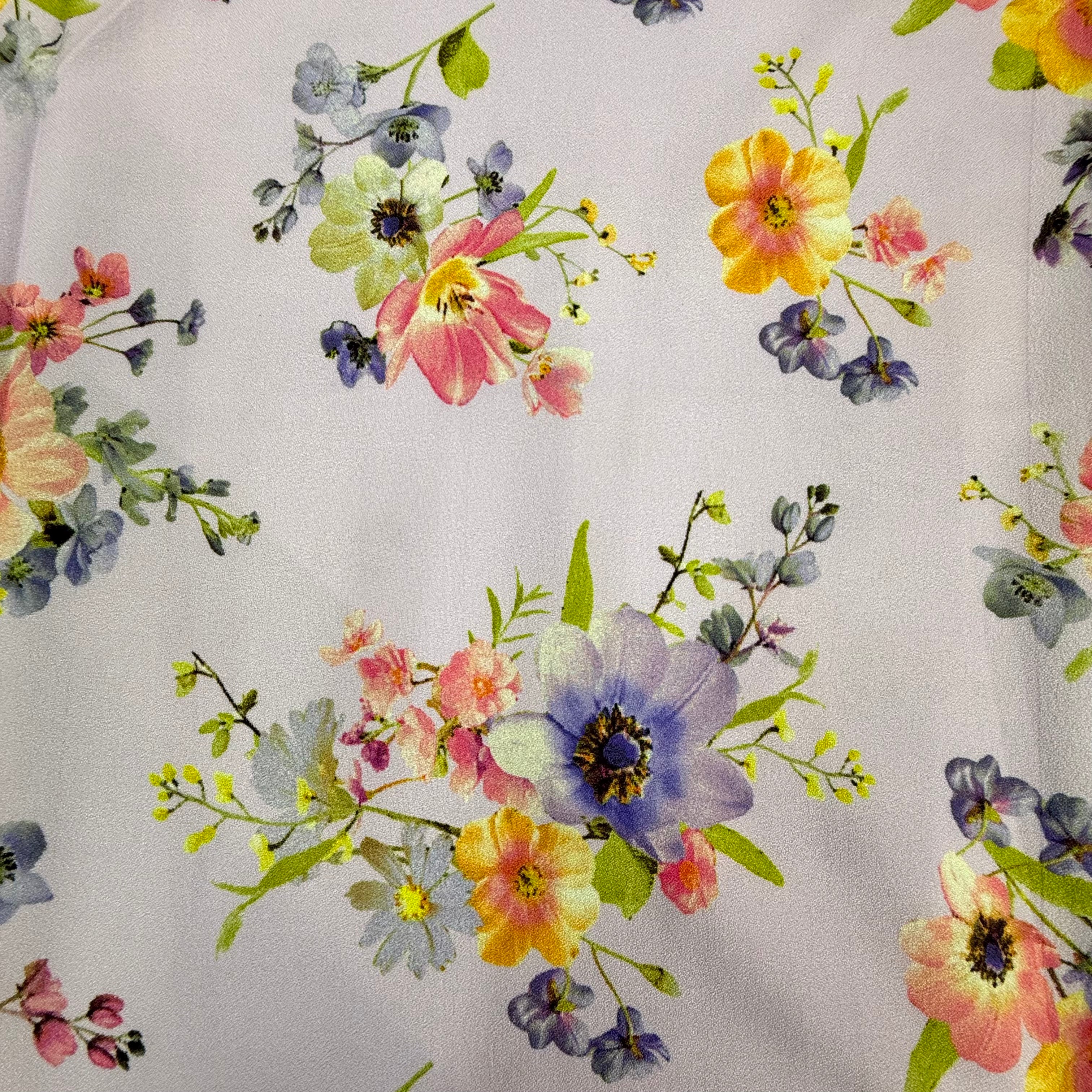 Dusty Lilac Floral Printed Polyester Crepe – 3.80m | SALEXM120
