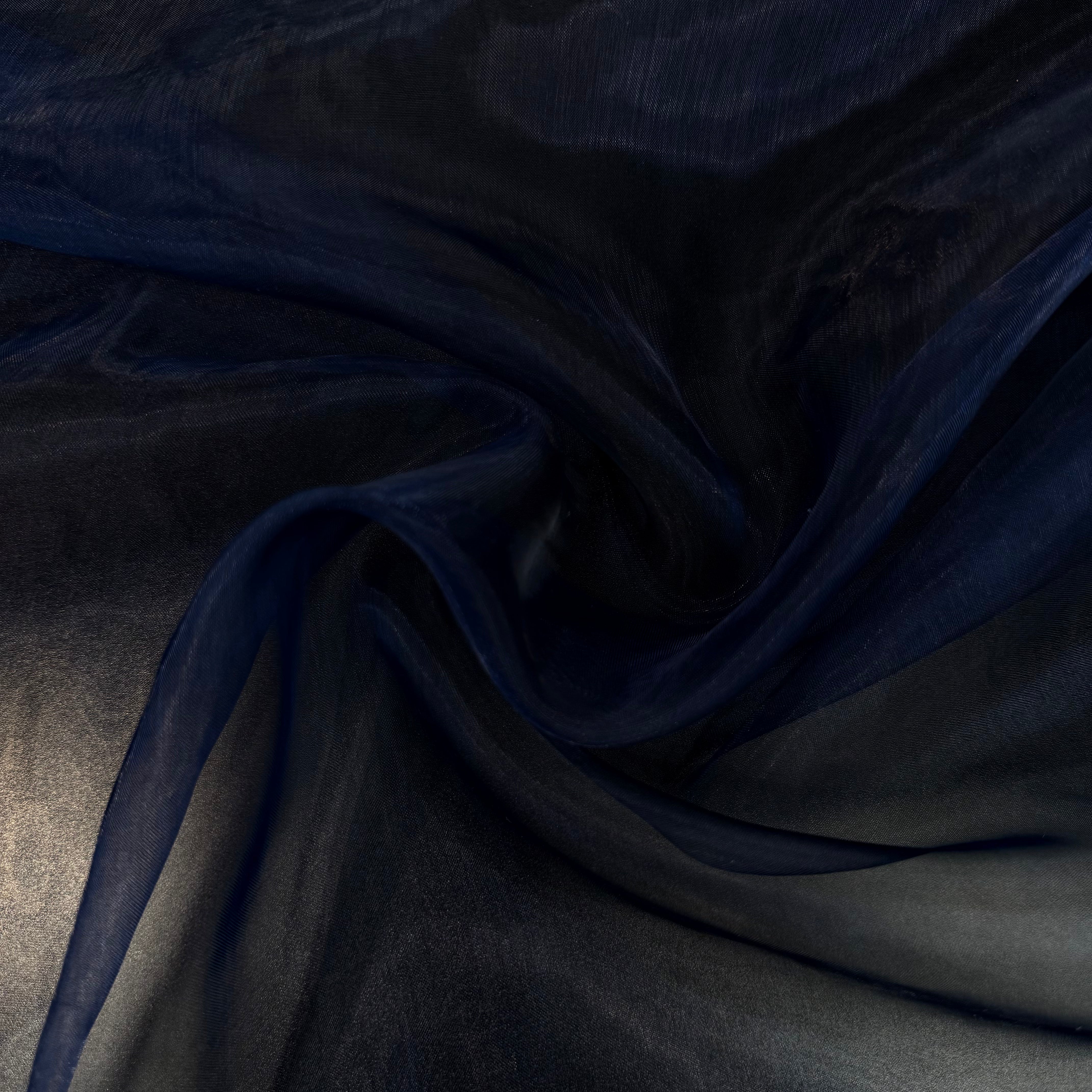 Navy Polyester Organza | SALEXM139