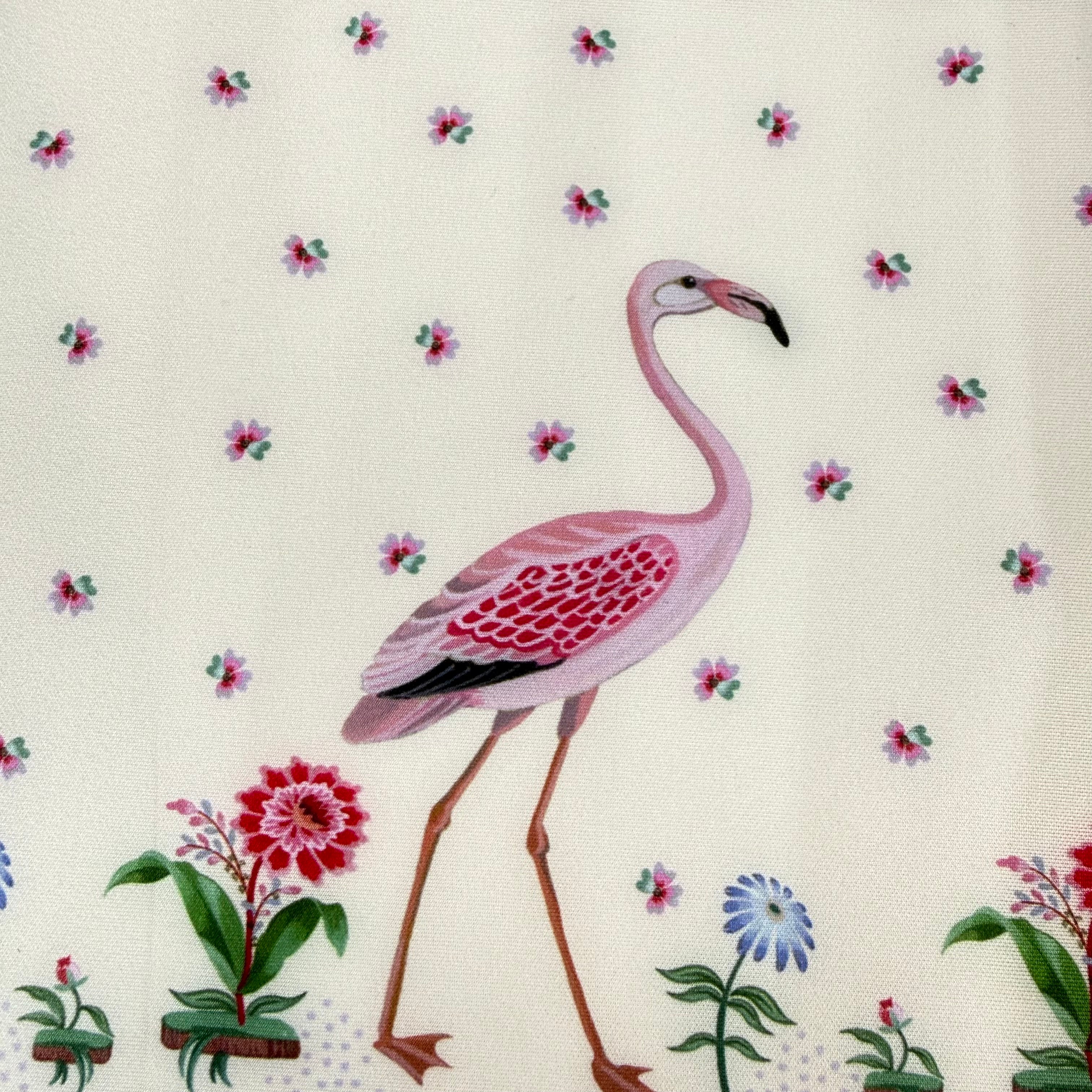 Cream Peacock Printed Scuba Jersey, 2.90m | SALEXM188