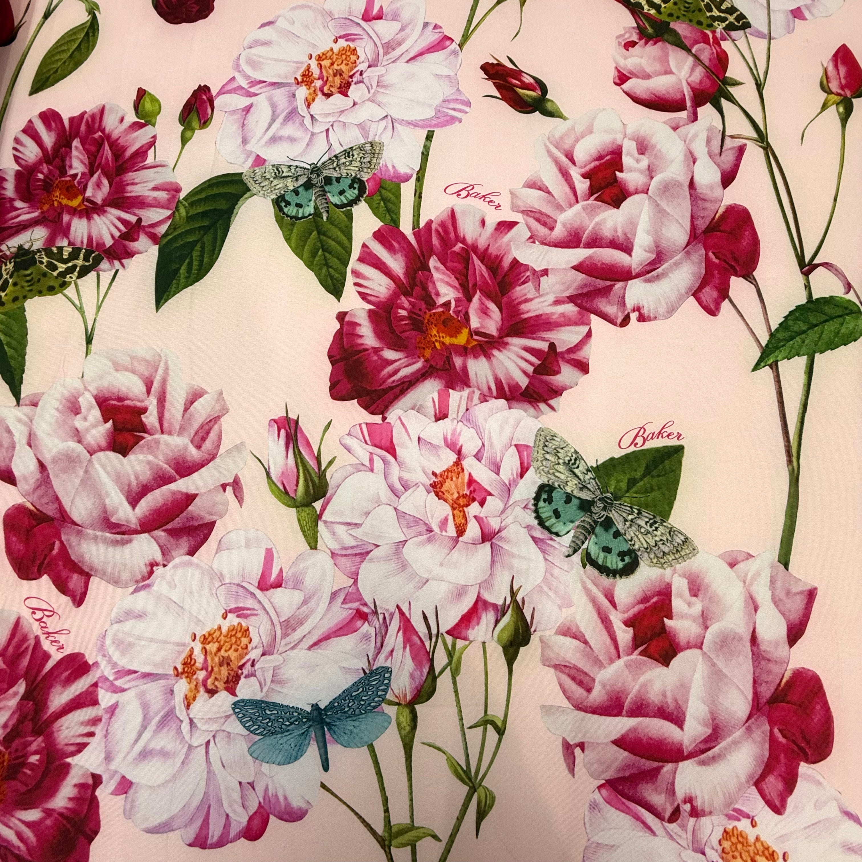 Pink Floral Ted Baker Printed Scuba Jersey, 2.80m | SALEXM196