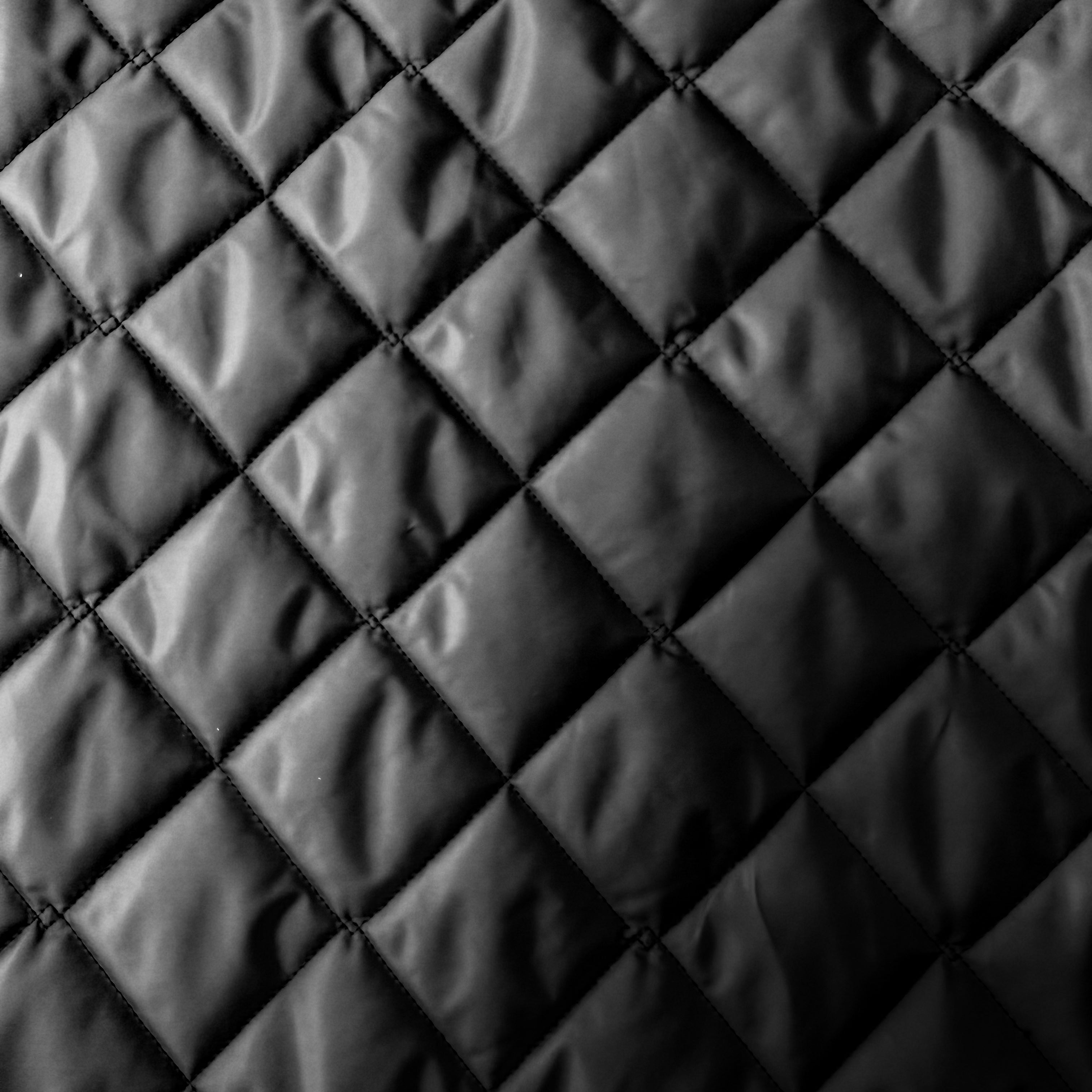 Black Double Sided Padded Quilted Material Fabric With White Back | SALEXM392