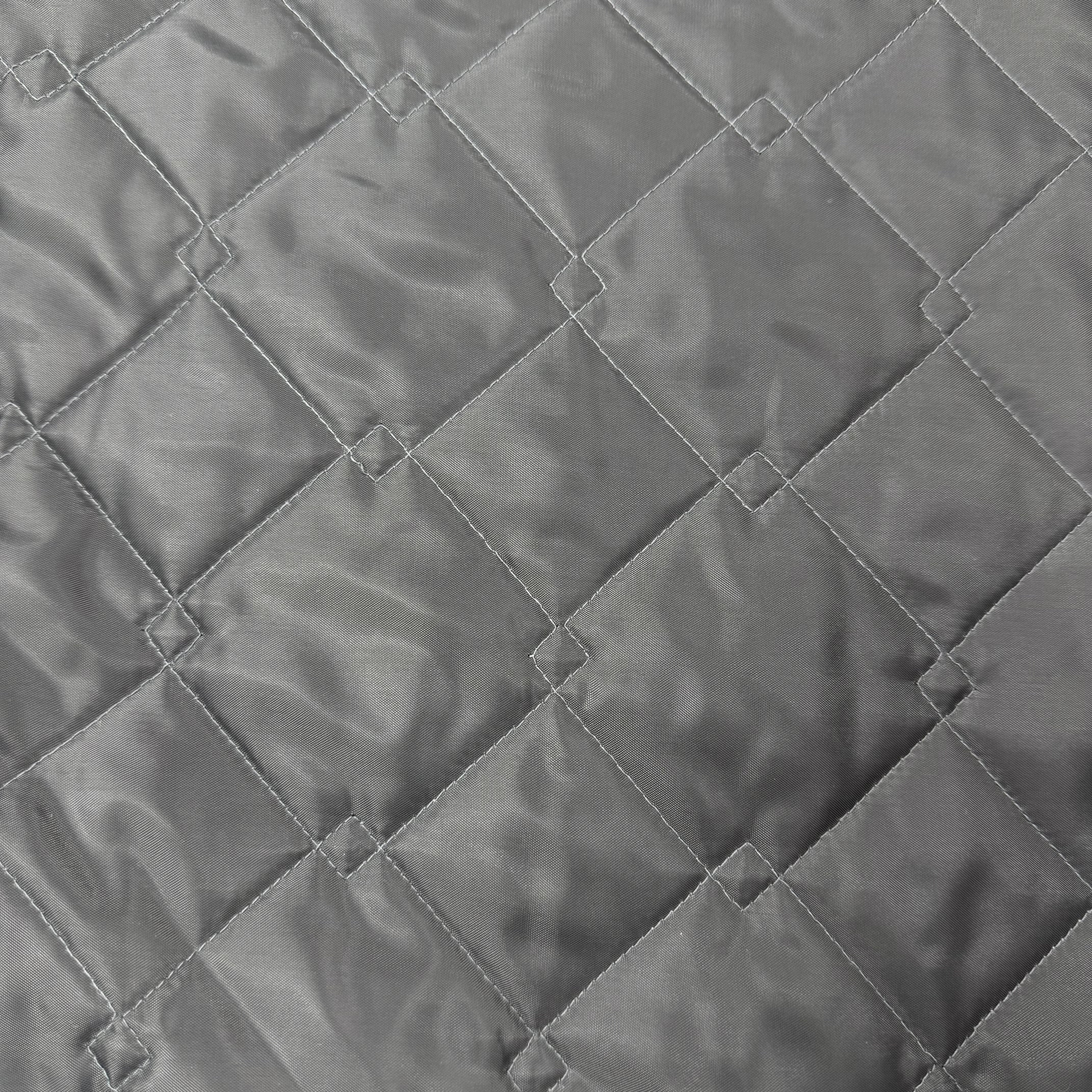 Grey Double Sided Padded Quilted Material Fabric With Grey Back | SALEXM396